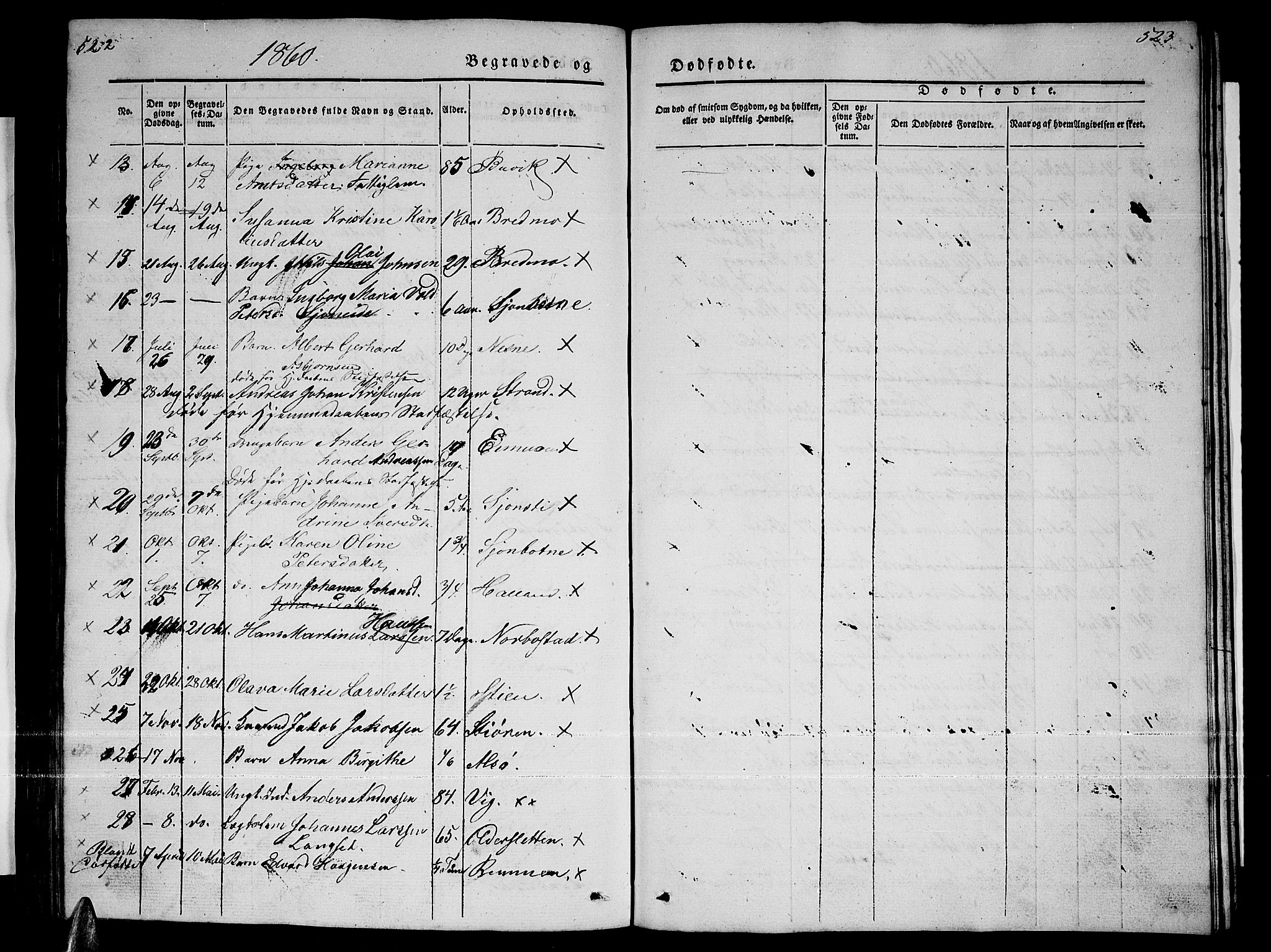 Ministerialprotokoller, klokkerbøker og fødselsregistre - Nordland, AV/SAT-A-1459/838/L0555: Parish register (copy) no. 838C02, 1842-1861, p. 522-523