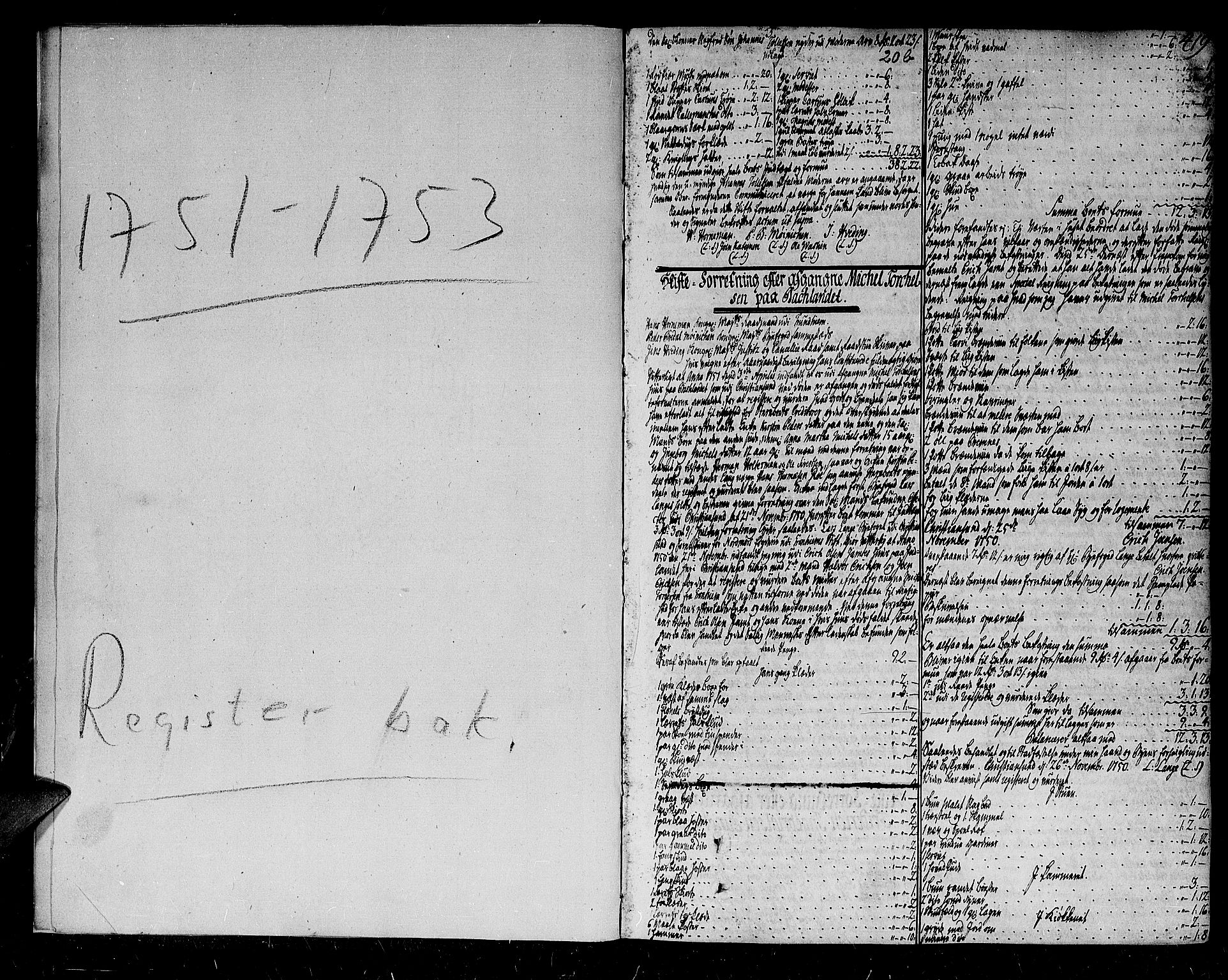 Trondheim byfogd, AV/SAT-A-0003/1/3/3A/L0017: Skifteprotokoll - gml.nr.14b. (m/ register), 1751-1753, p. 419