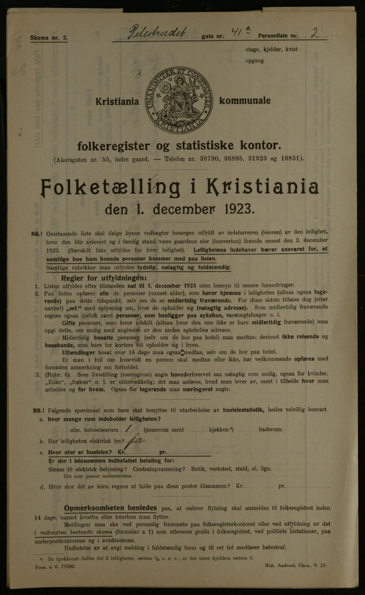 OBA, Municipal Census 1923 for Kristiania, 1923, p. 87412