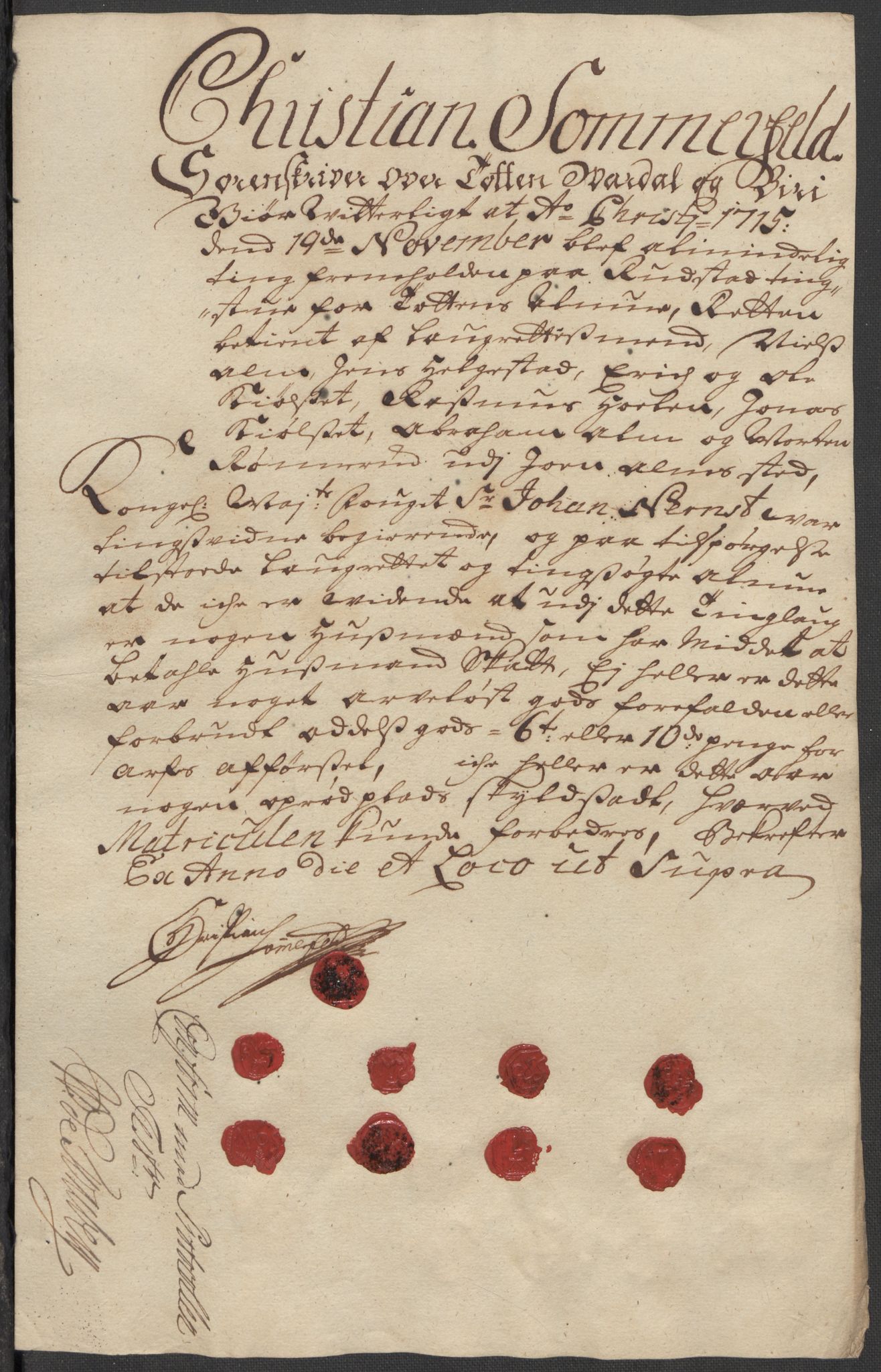 Rentekammeret inntil 1814, Reviderte regnskaper, Fogderegnskap, AV/RA-EA-4092/R18/L1314: Fogderegnskap Hadeland, Toten og Valdres, 1715, p. 257