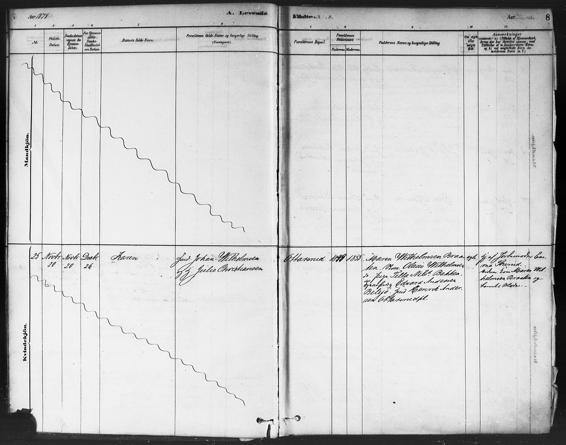 Drøbak prestekontor Kirkebøker, SAO/A-10142a/F/Fc/L0002: Parish register (official) no. III 2, 1878-1891, p. 8