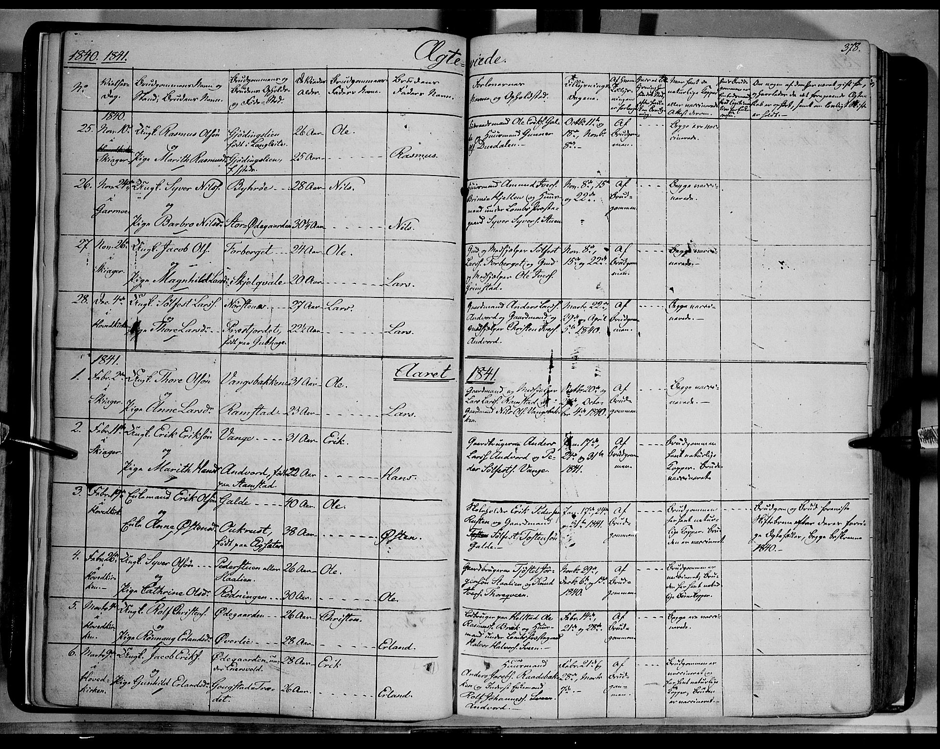 Lom prestekontor, SAH/PREST-070/K/L0006: Parish register (official) no. 6B, 1837-1863, p. 378