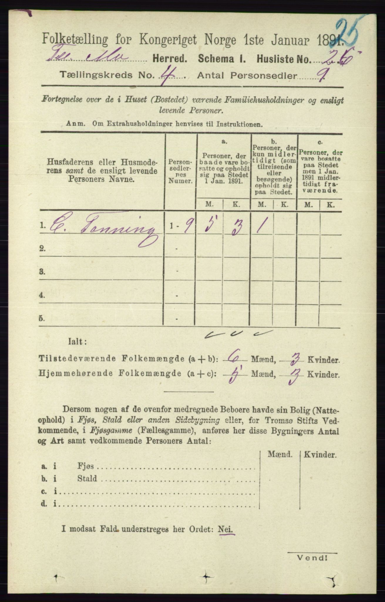 RA, 1891 census for 0832 Mo, 1891, p. 1005