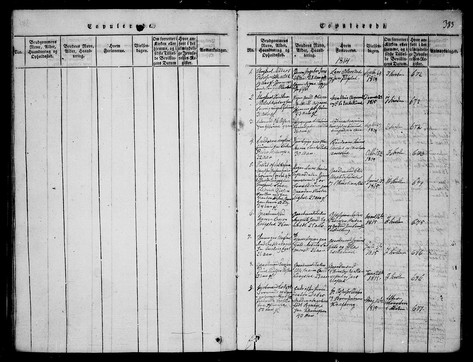 Rygge prestekontor Kirkebøker, SAO/A-10084b/G/Ga/L0001: Parish register (copy) no. 1, 1814-1871, p. 382-383