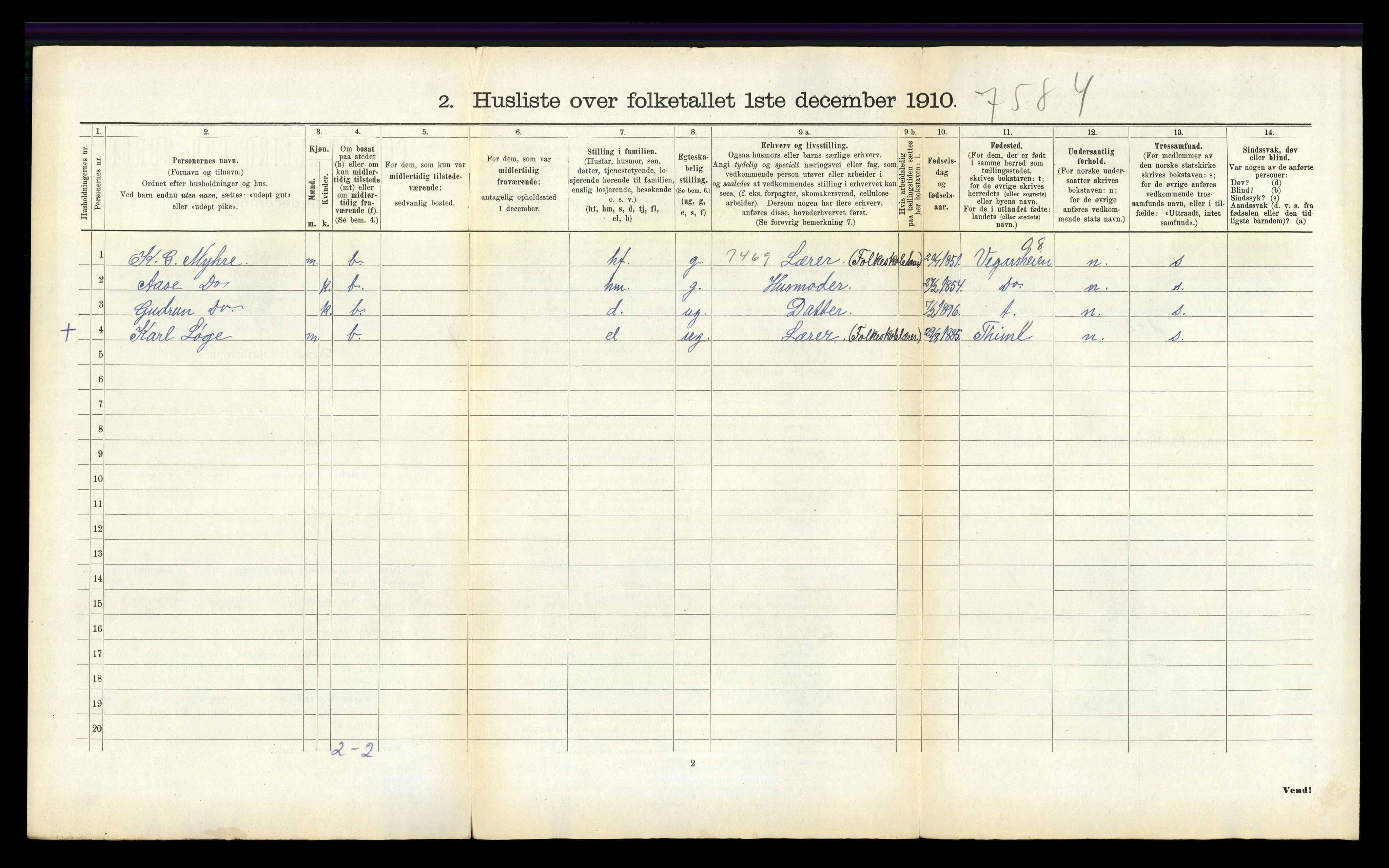 RA, 1910 census for Dypvåg, 1910, p. 833