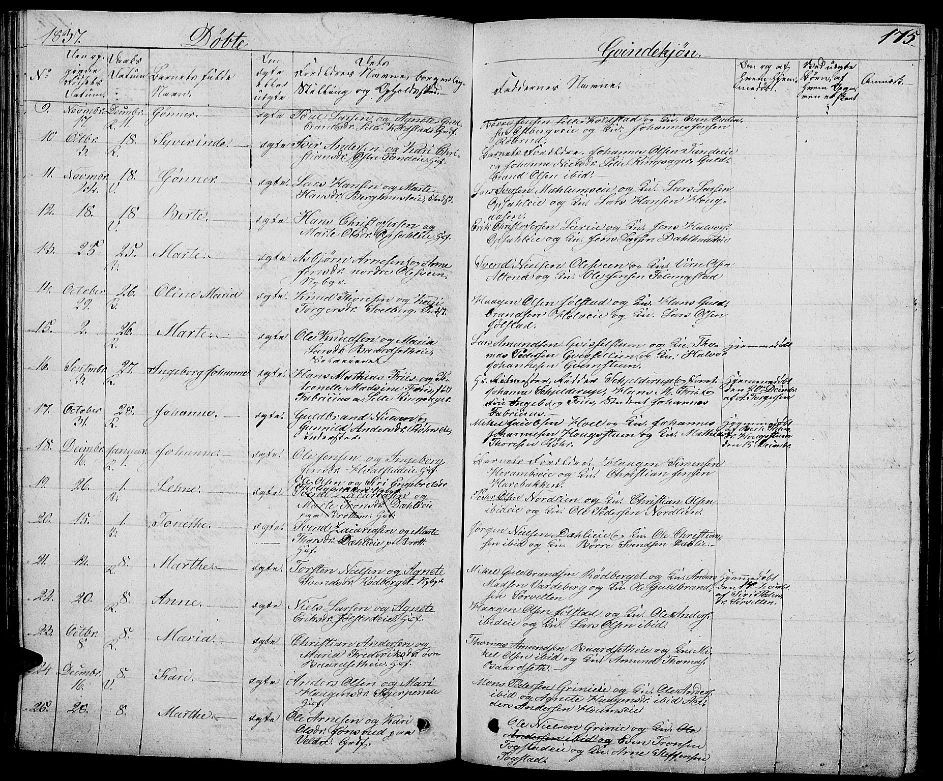 Ringsaker prestekontor, AV/SAH-PREST-014/L/La/L0004: Parish register (copy) no. 4, 1827-1838, p. 175