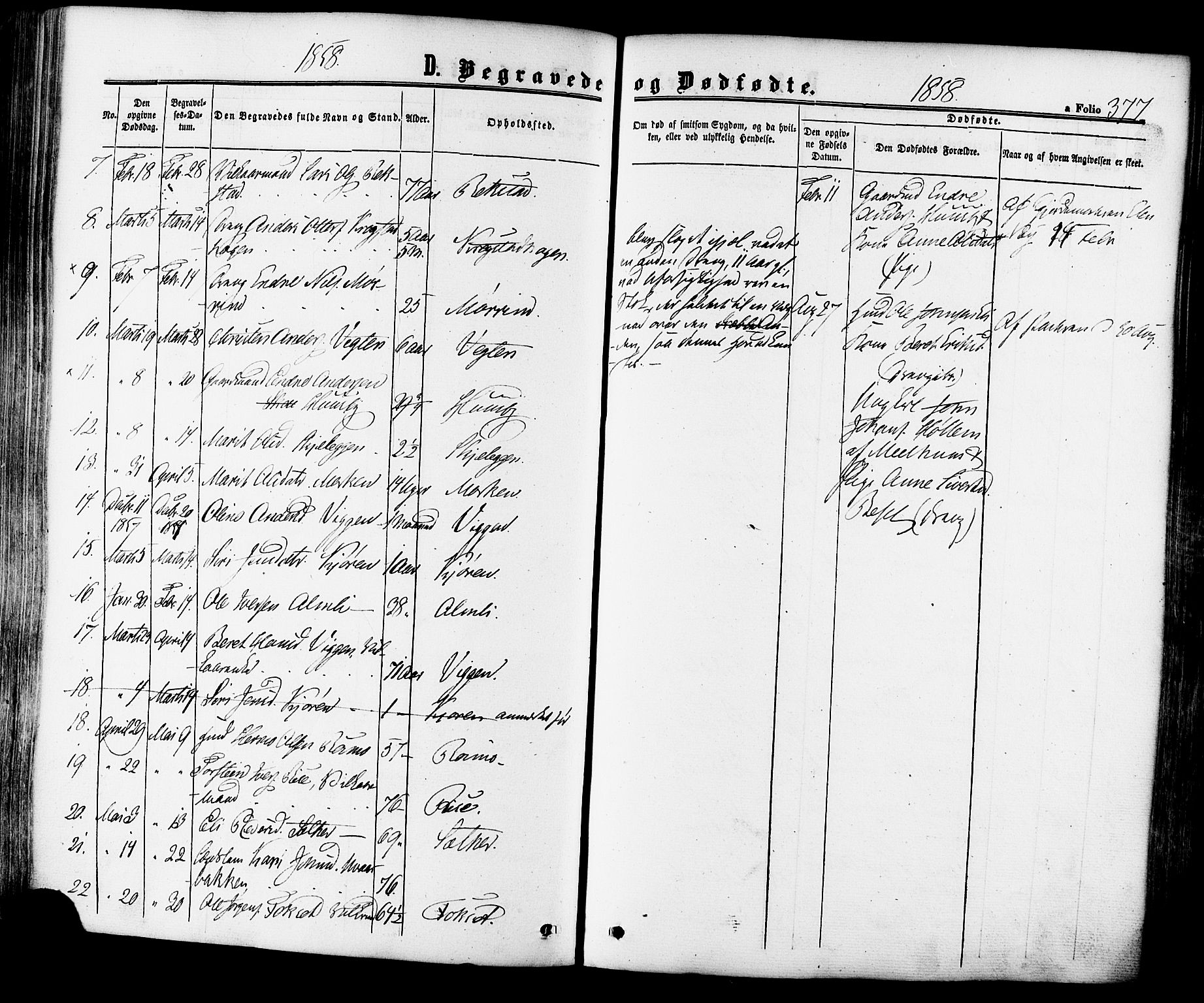 Ministerialprotokoller, klokkerbøker og fødselsregistre - Sør-Trøndelag, AV/SAT-A-1456/665/L0772: Parish register (official) no. 665A07, 1856-1878, p. 377