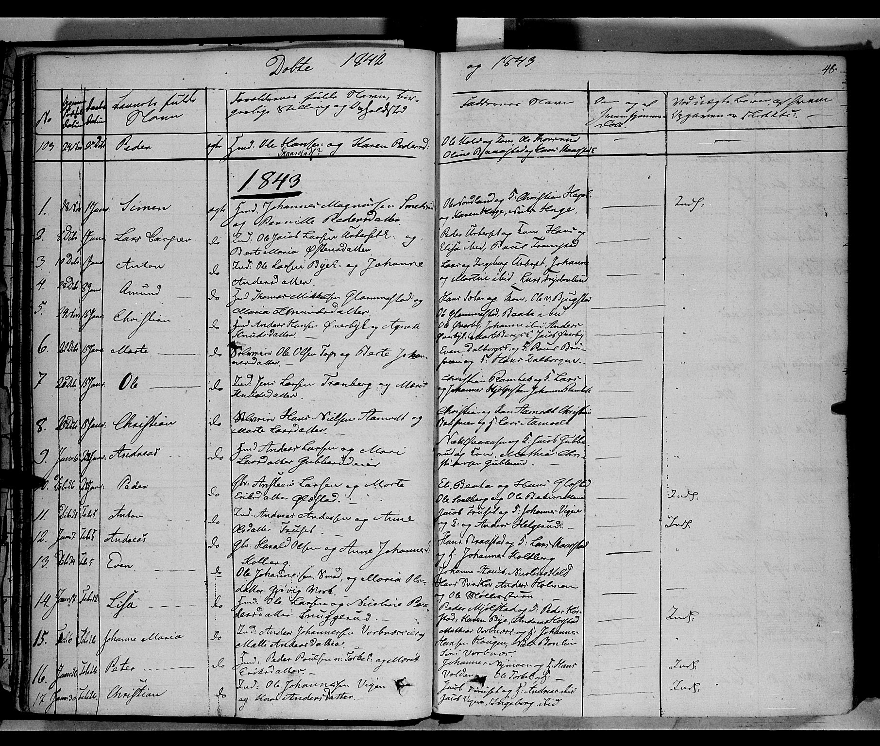 Vardal prestekontor, AV/SAH-PREST-100/H/Ha/Haa/L0005: Parish register (official) no. 5, 1831-1853, p. 48