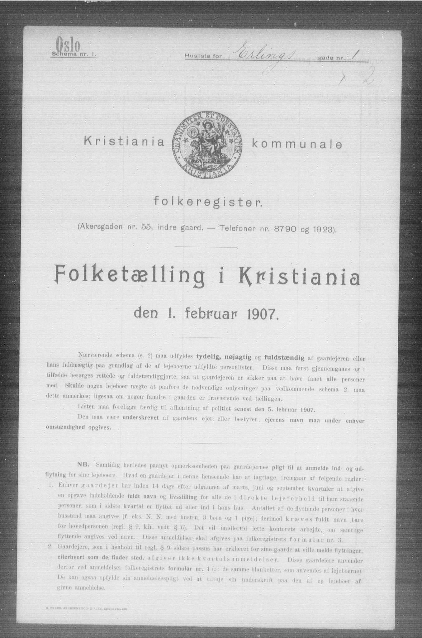 OBA, Municipal Census 1907 for Kristiania, 1907, p. 11091
