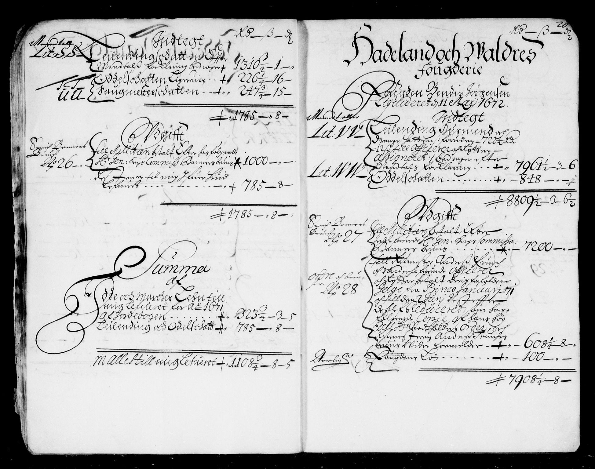 Rentekammeret inntil 1814, Reviderte regnskaper, Stiftamtstueregnskaper, Landkommissariatet på Akershus og Akershus stiftamt, AV/RA-EA-5869/R/Rb/L0075: Akershus stiftamt, 1671