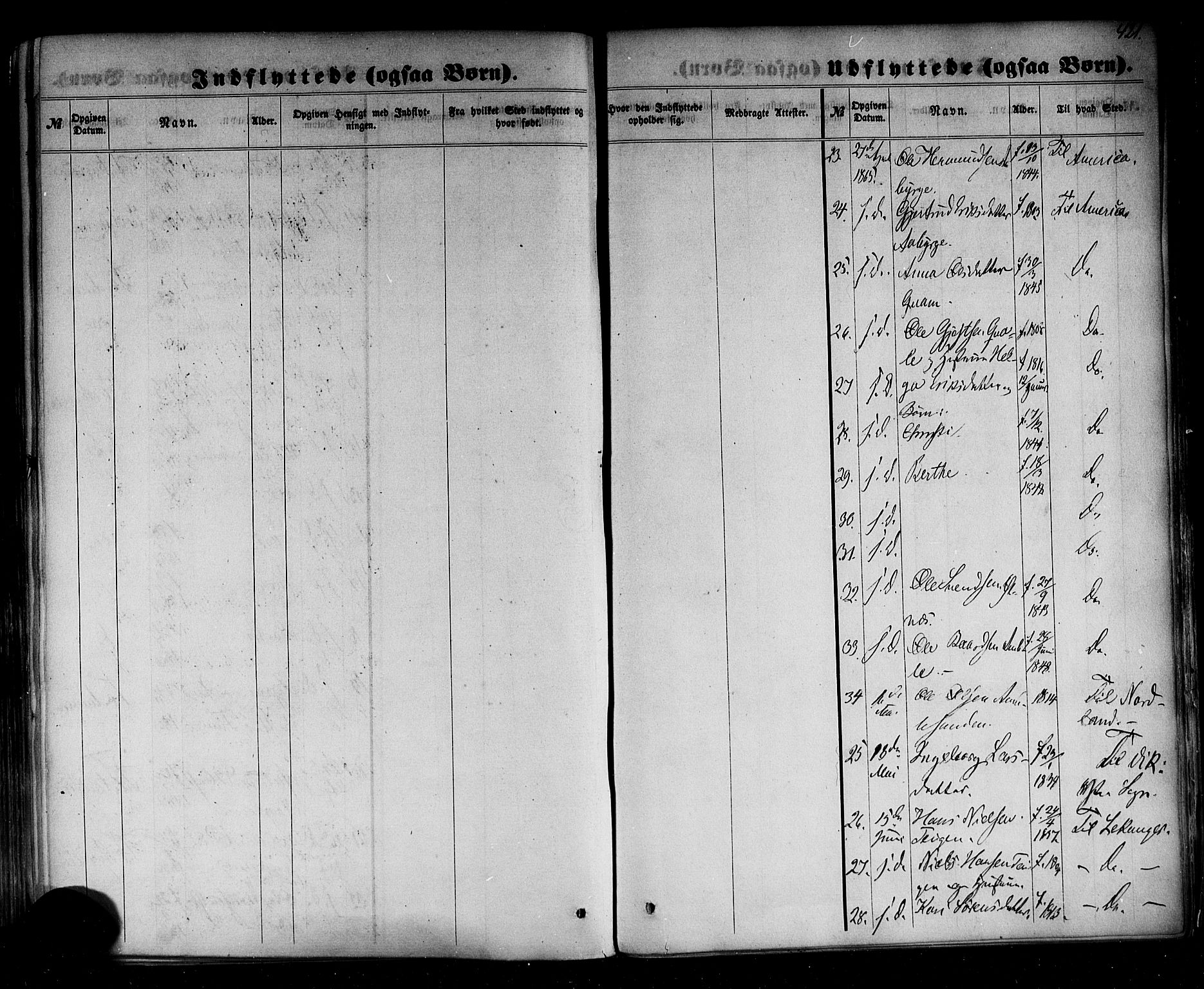 Sogndal sokneprestembete, AV/SAB-A-81301/H/Haa/Haaa/L0013: Parish register (official) no. A 13, 1859-1877, p. 421