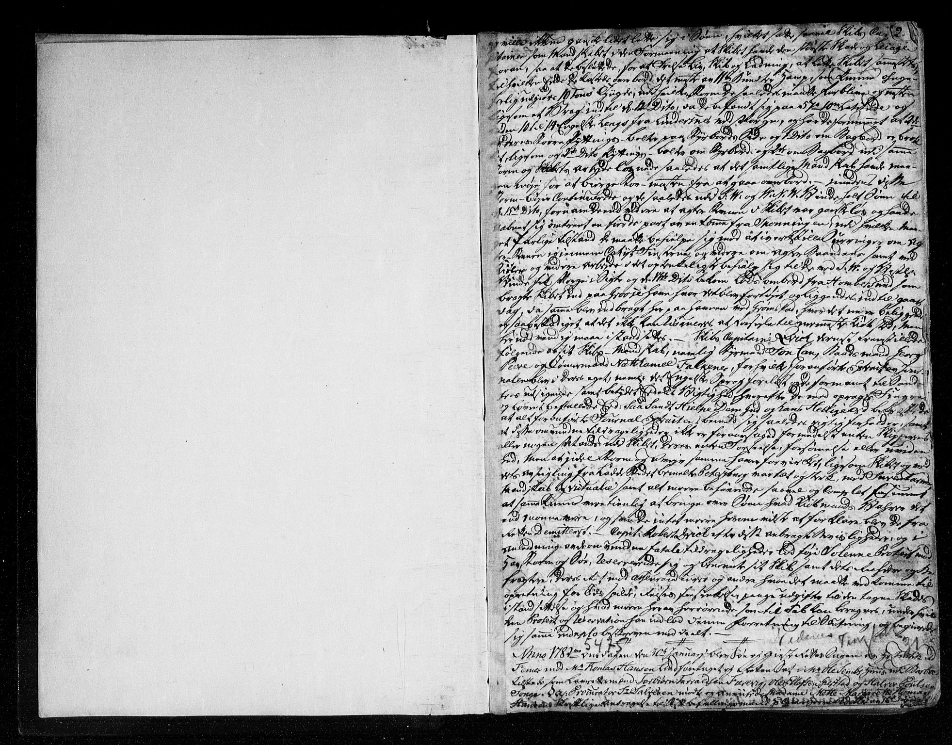 Nedenes sorenskriveri før 1824, SAK/1221-0007/F/Fa/L0036: Tingbok med register nr 31, 1782-1785, p. 1b-2a