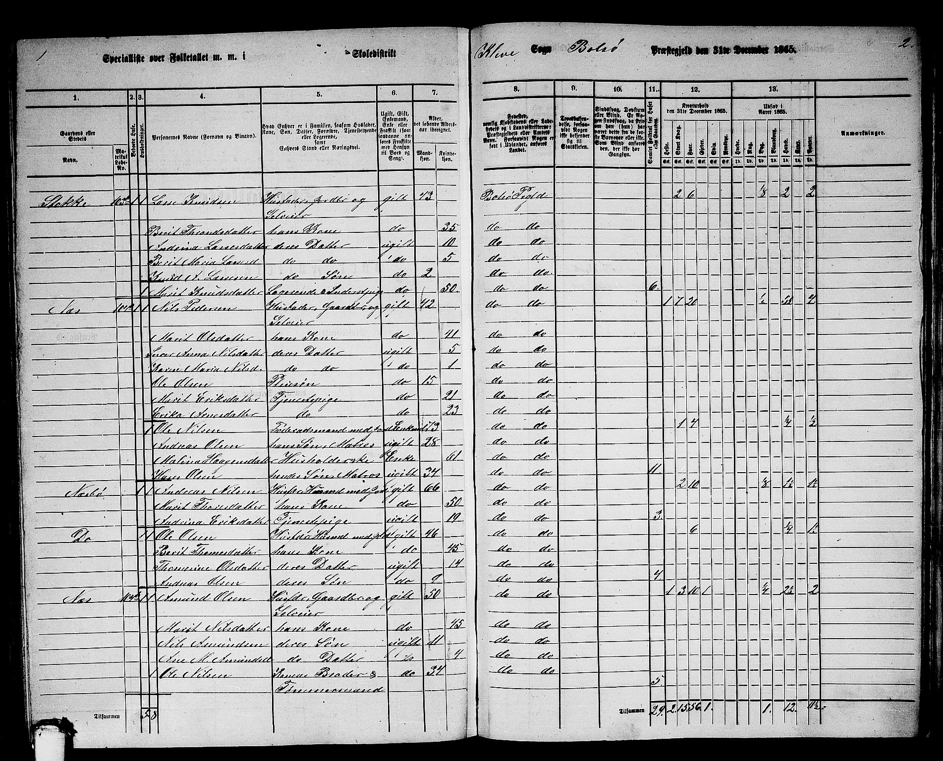 RA, 1865 census for Bolsøy, 1865, p. 98