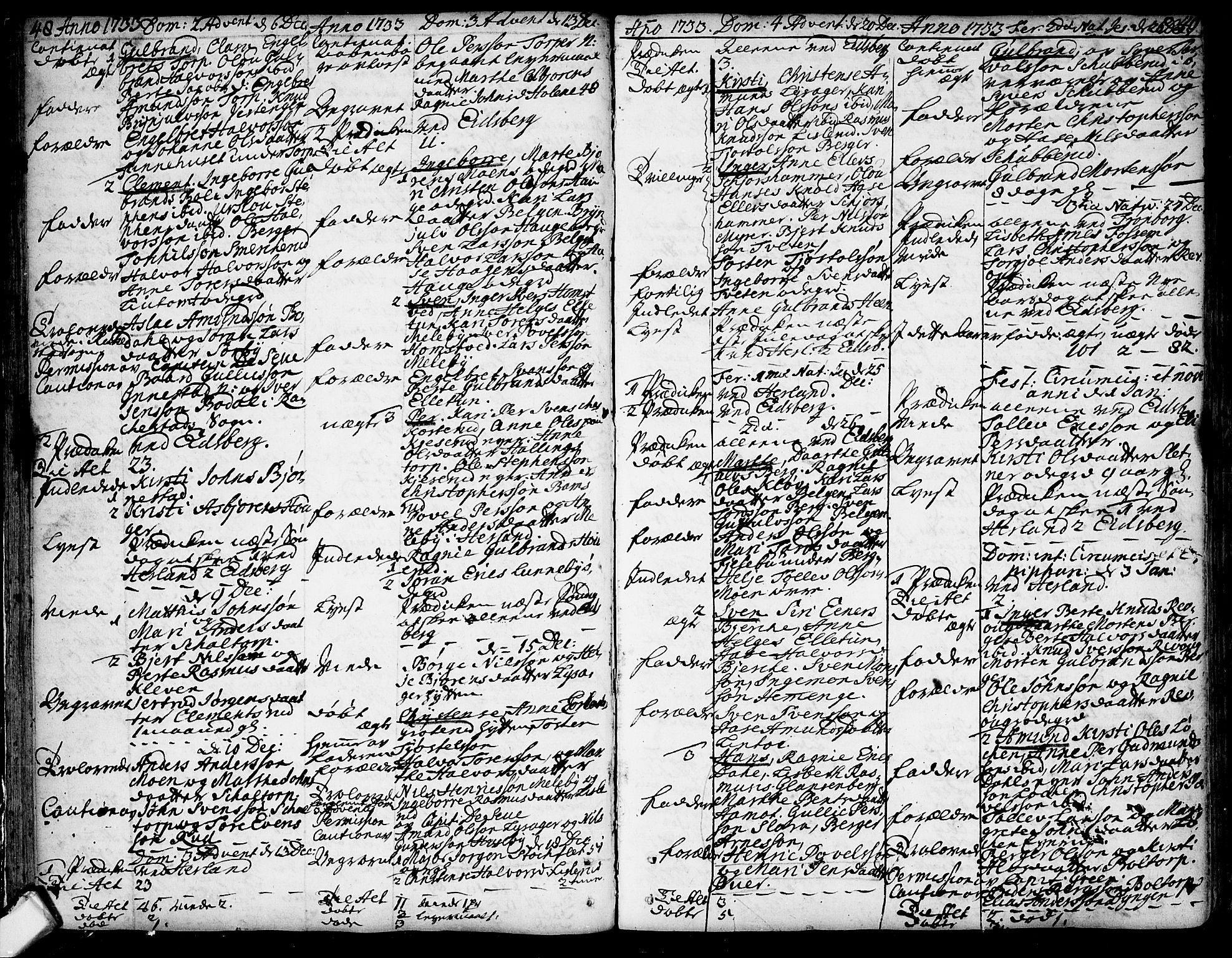 Eidsberg prestekontor Kirkebøker, AV/SAO-A-10905/F/Fa/L0002: Parish register (official) no. I 2, 1731-1741, p. 48-49