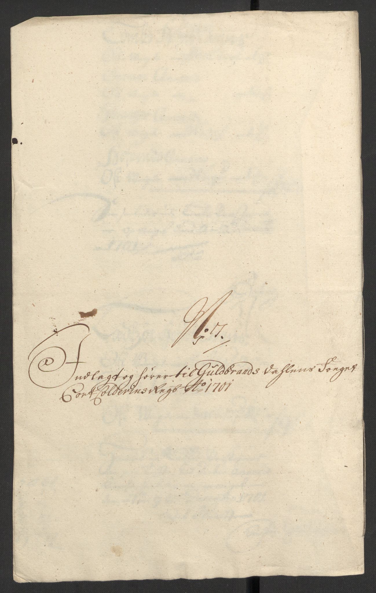 Rentekammeret inntil 1814, Reviderte regnskaper, Fogderegnskap, AV/RA-EA-4092/R17/L1174: Fogderegnskap Gudbrandsdal, 1701, p. 110