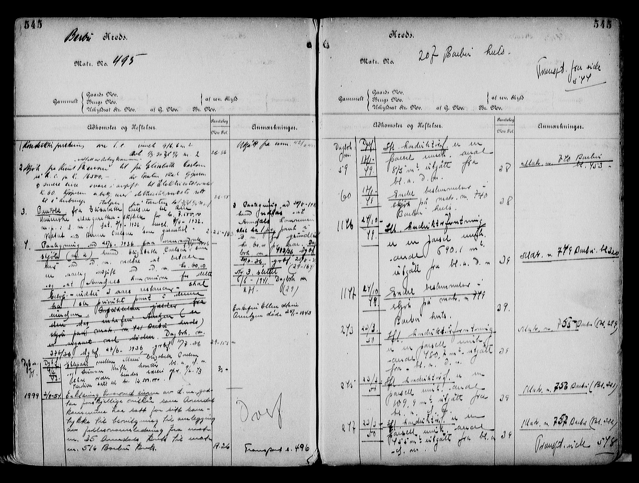 Arendal byfogd, AV/SAK-1222-0001/G/Ga/L0014: Mortgage register no. 12, 1865-1960, p. 545
