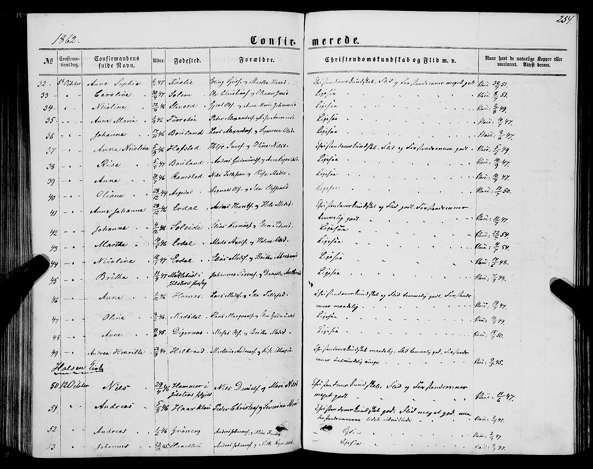 Førde sokneprestembete, AV/SAB-A-79901/H/Haa/Haaa/L0009: Parish register (official) no. A 9, 1861-1877, p. 254