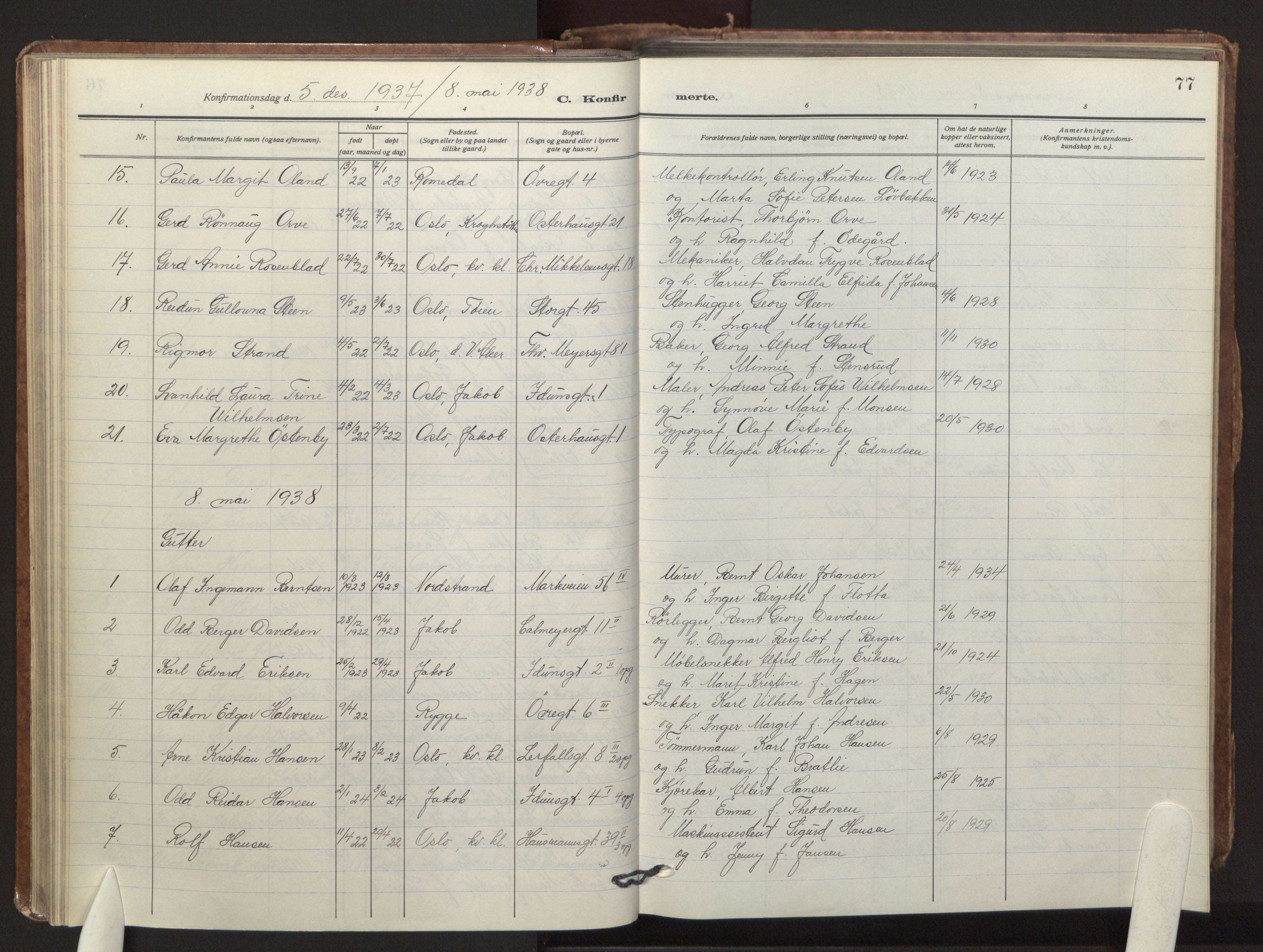 Jakob prestekontor Kirkebøker, AV/SAO-A-10850/F/Fa/L0009: Parish register (official) no. 9, 1924-1983, p. 77