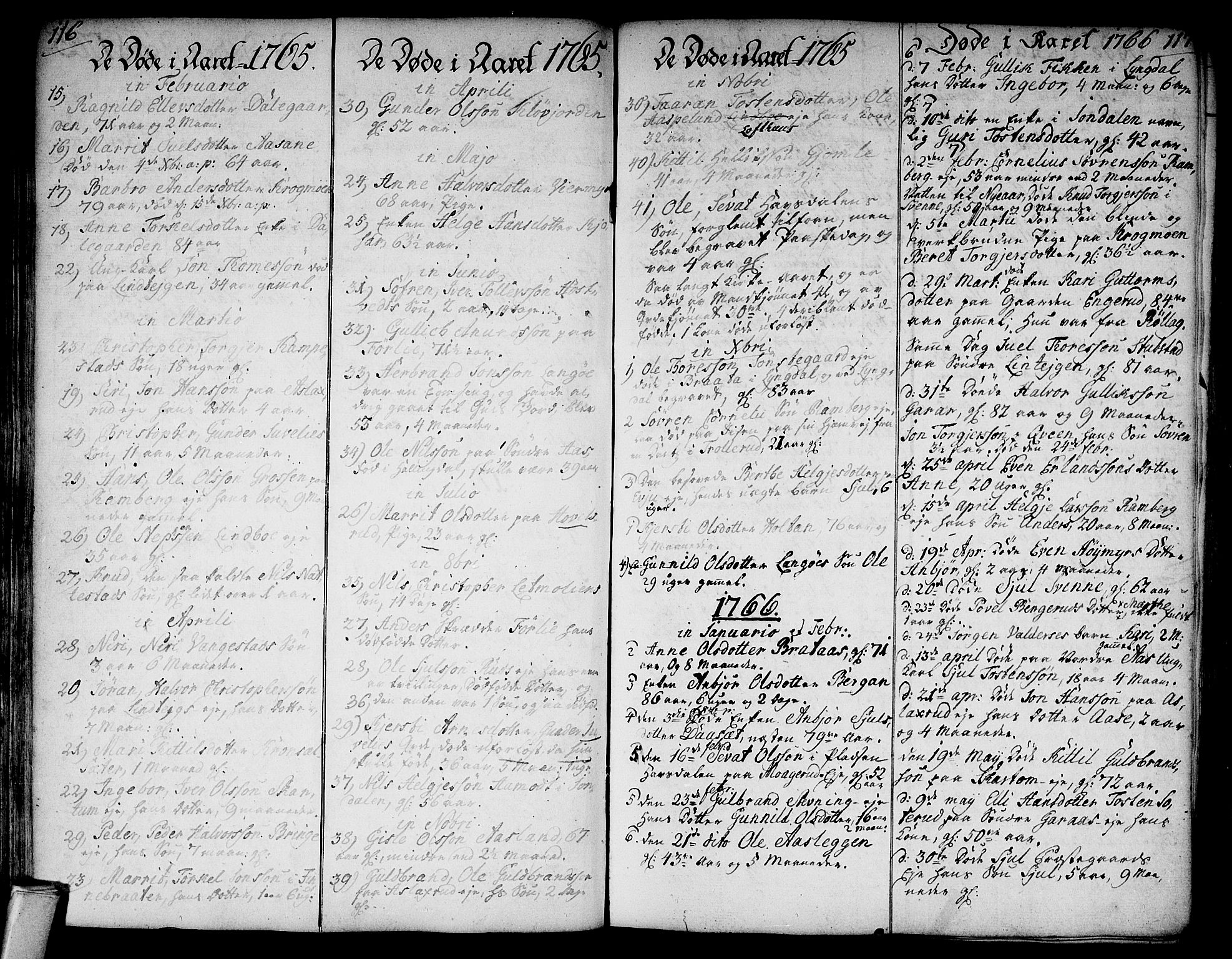 Flesberg kirkebøker, SAKO/A-18/F/Fa/L0003: Parish register (official) no. I 3, 1748-1790, p. 116-117