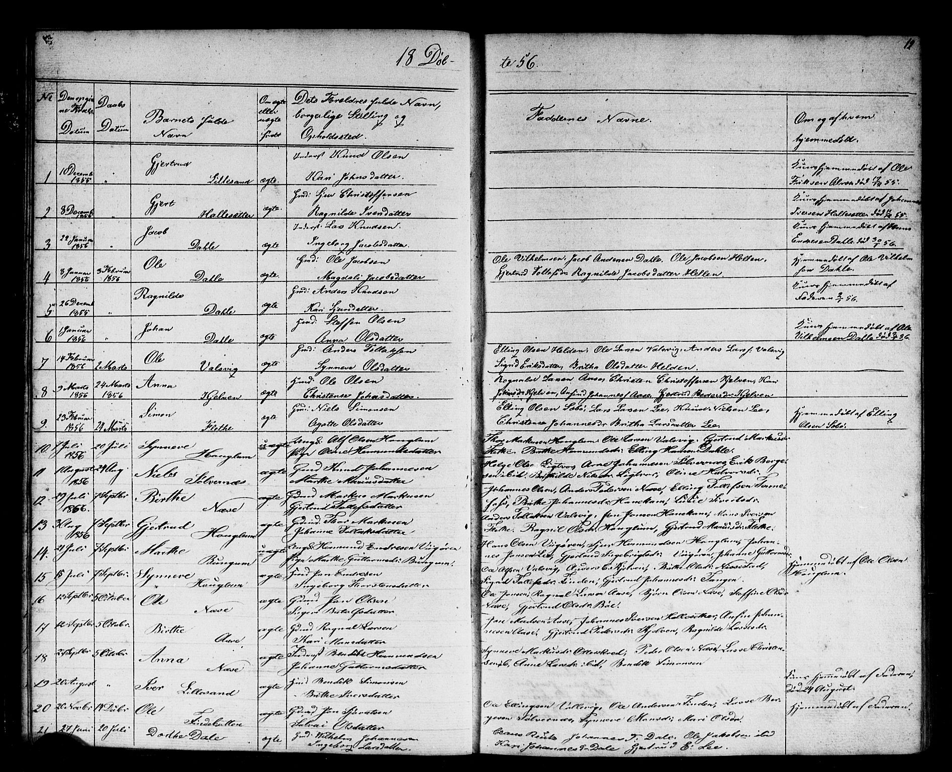 Vik sokneprestembete, SAB/A-81501: Parish register (copy) no. B 1, 1847-1877, p. 12
