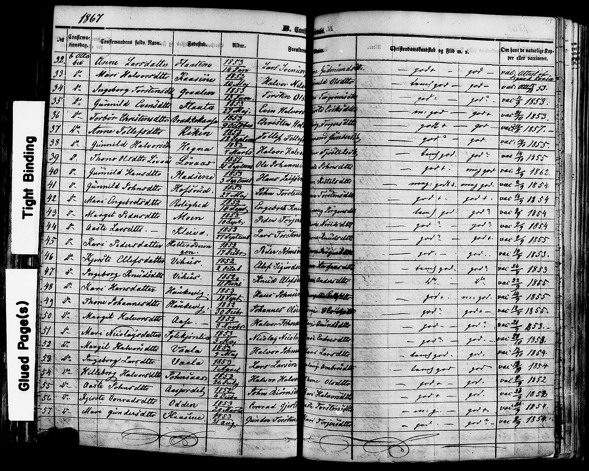 Sauherad kirkebøker, SAKO/A-298/F/Fa/L0007: Parish register (official) no. I 7, 1851-1873, p. 128