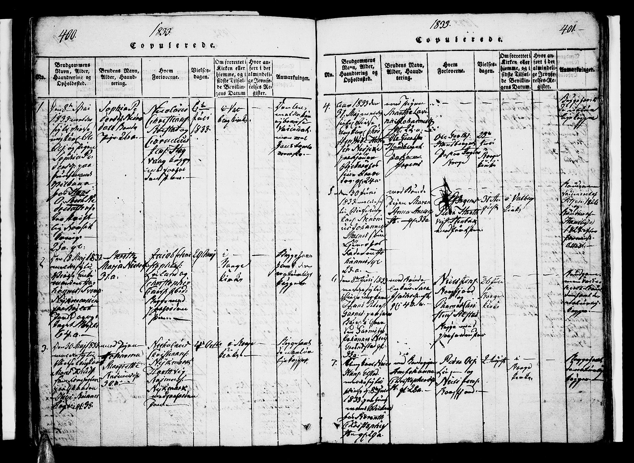 Ministerialprotokoller, klokkerbøker og fødselsregistre - Nordland, SAT/A-1459/880/L1130: Parish register (official) no. 880A04, 1821-1843, p. 400-401