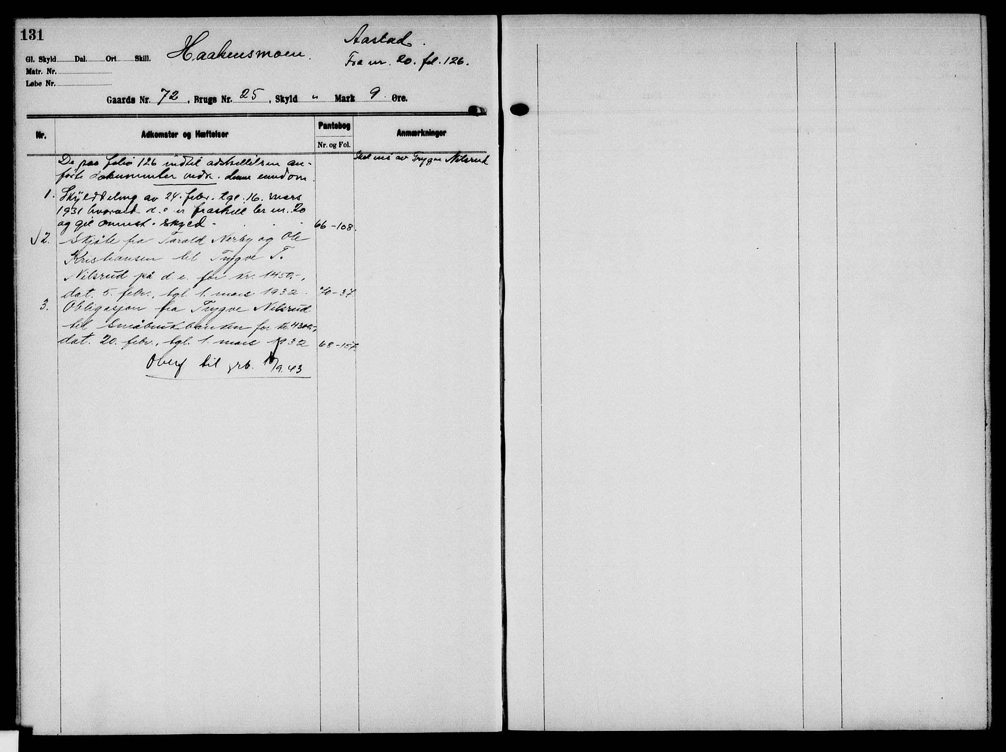 Solør tingrett, AV/SAH-TING-008/H/Ha/Hak/L0006: Mortgage register no. VI, 1900-1935, p. 131