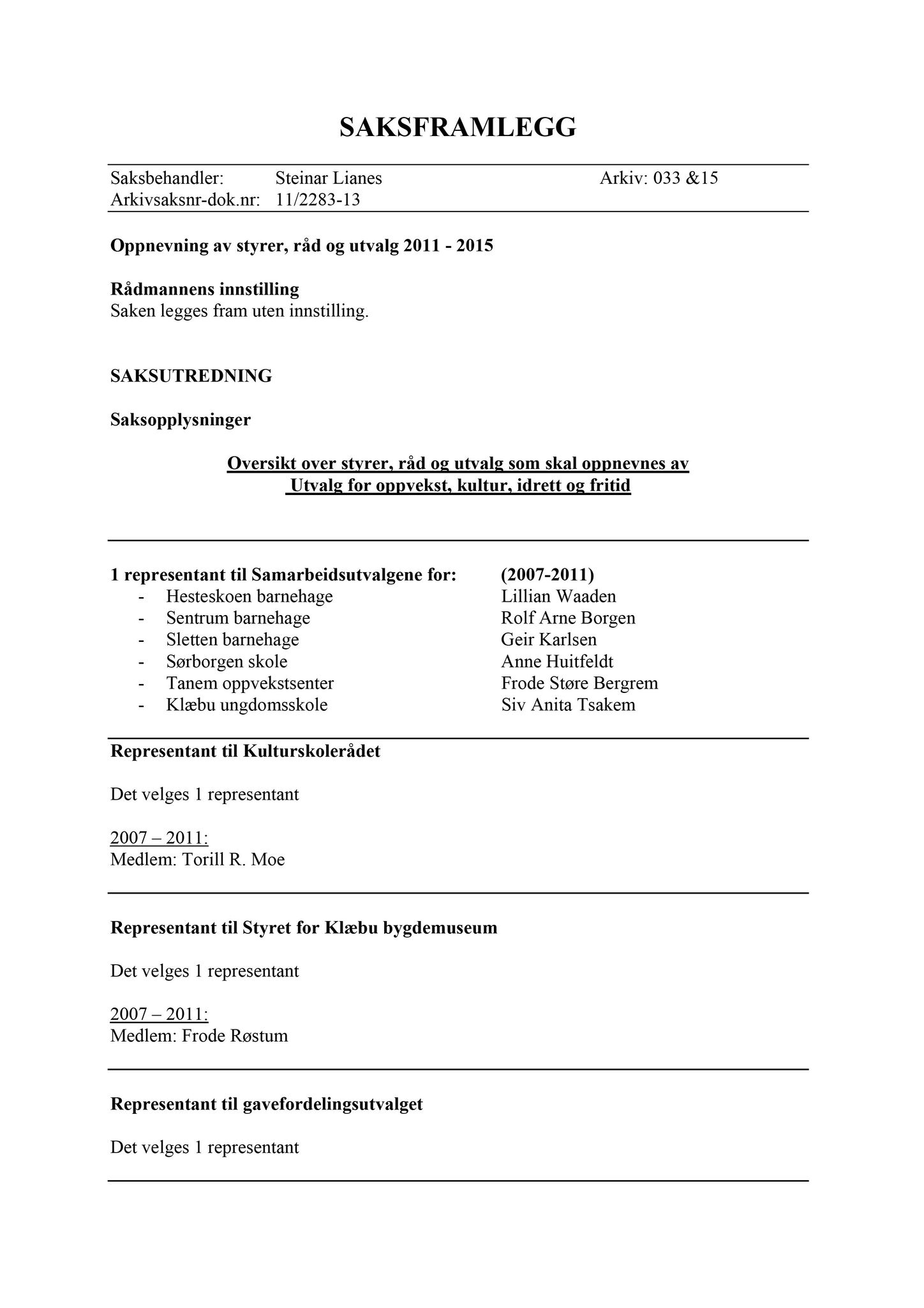 Klæbu Kommune, TRKO/KK/05-UOm/L002: Utvalg for omsorg - Møtedokumenter, 2011, p. 10