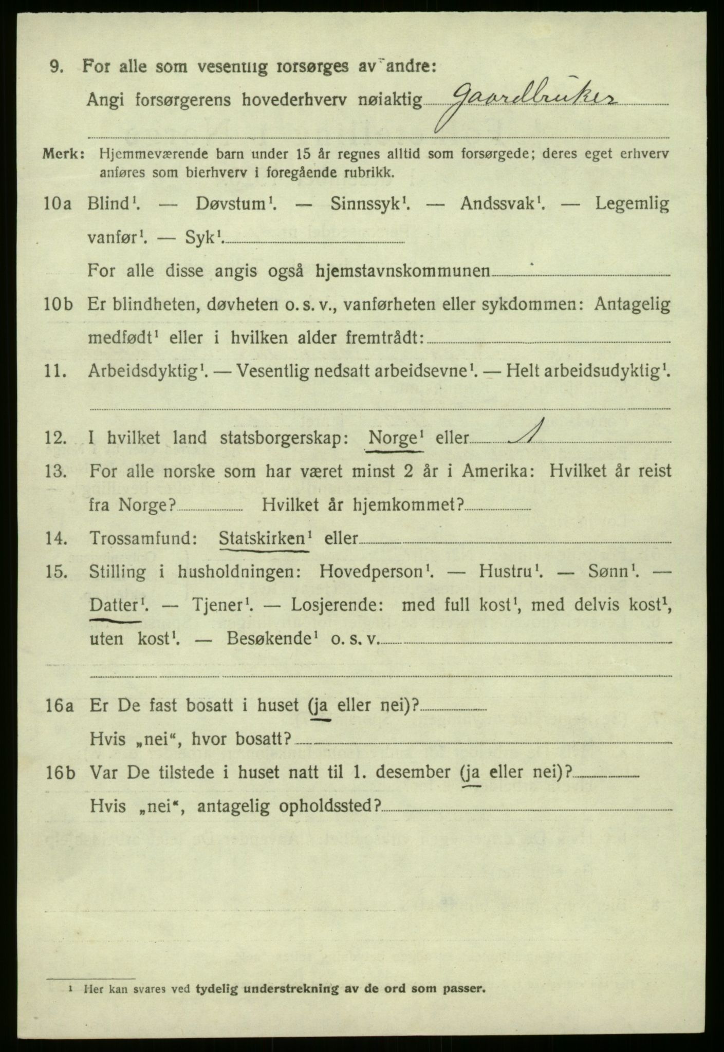 SAB, 1920 census for Jølster, 1920, p. 4317