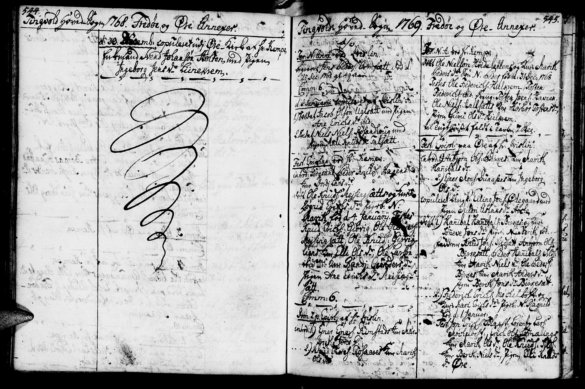 Ministerialprotokoller, klokkerbøker og fødselsregistre - Møre og Romsdal, AV/SAT-A-1454/586/L0979: Parish register (official) no. 586A05, 1751-1776, p. 544-545