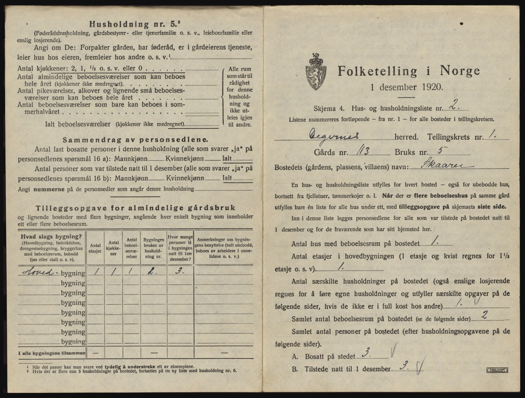 SAO, 1920 census for Degernes, 1920, p. 30