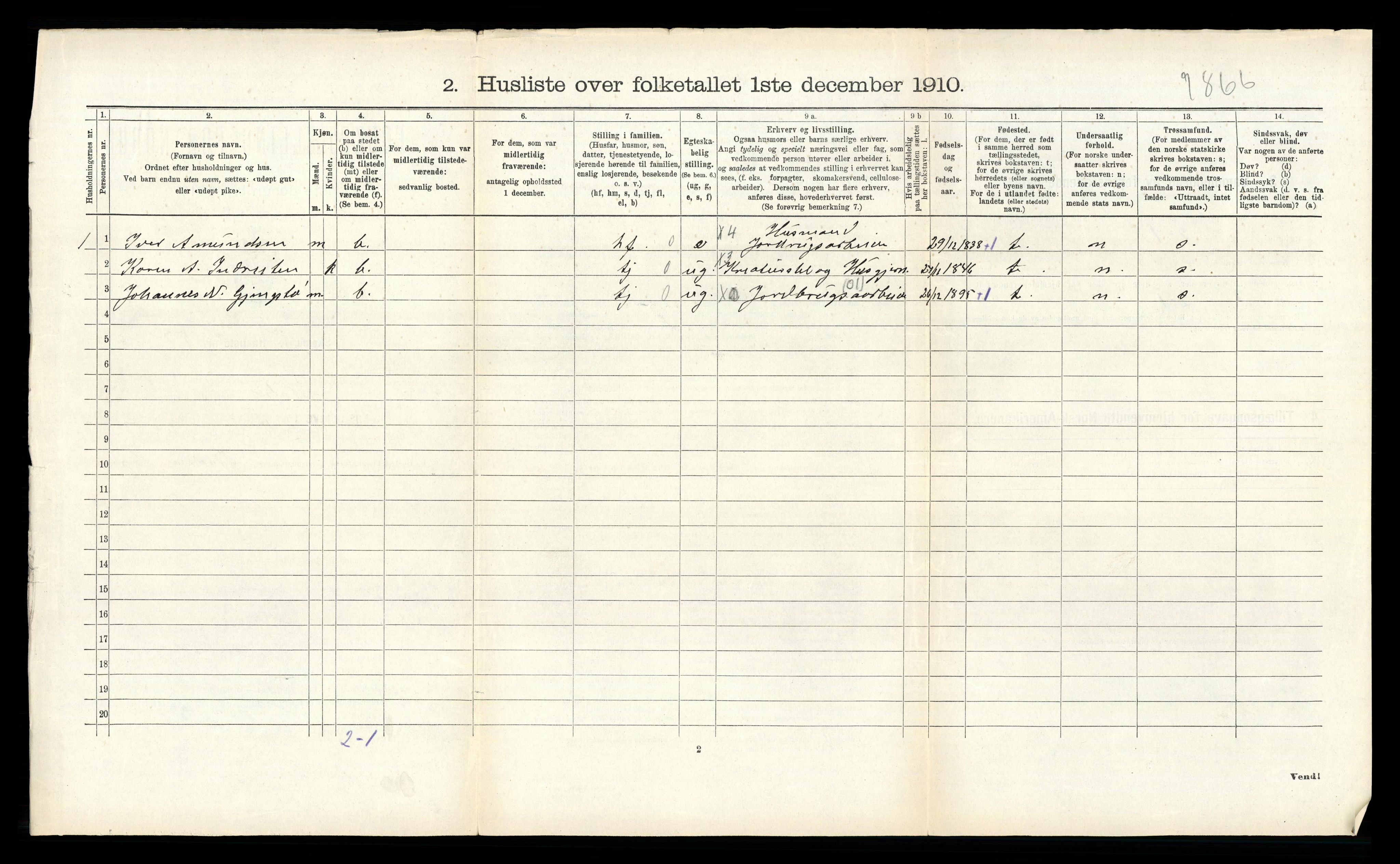 RA, 1910 census for Halsa, 1910, p. 272