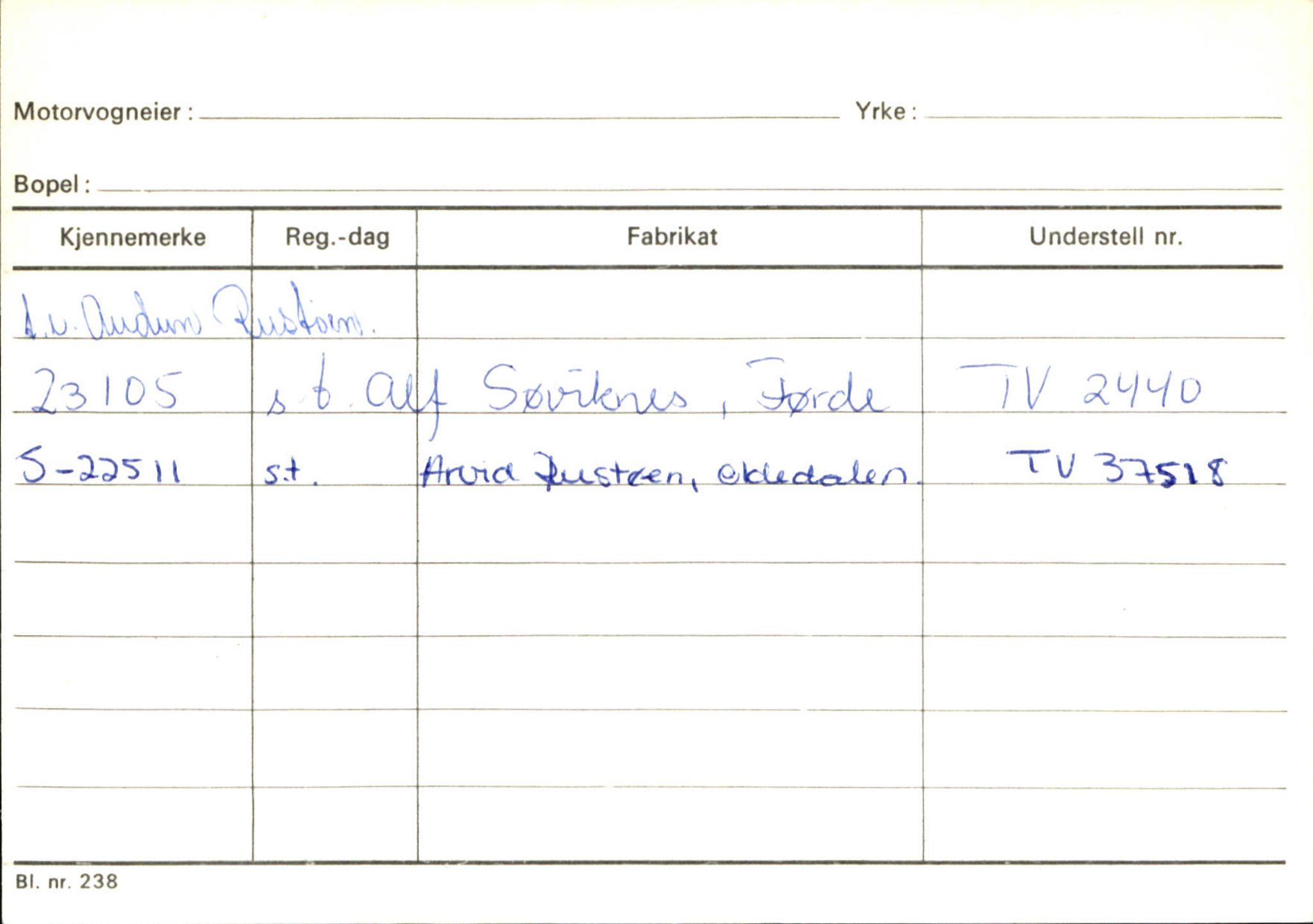 Statens vegvesen, Sogn og Fjordane vegkontor, AV/SAB-A-5301/4/F/L0131: Eigarregister Høyanger P-Å. Stryn S-Å, 1945-1975, p. 1484