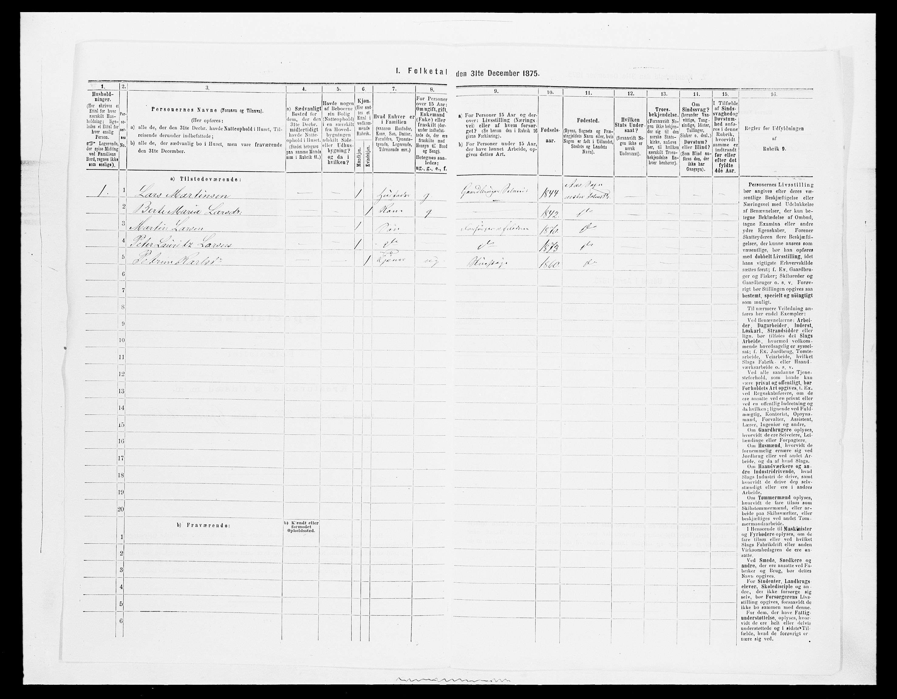 SAH, 1875 census for 0529P Vestre Toten, 1875, p. 704