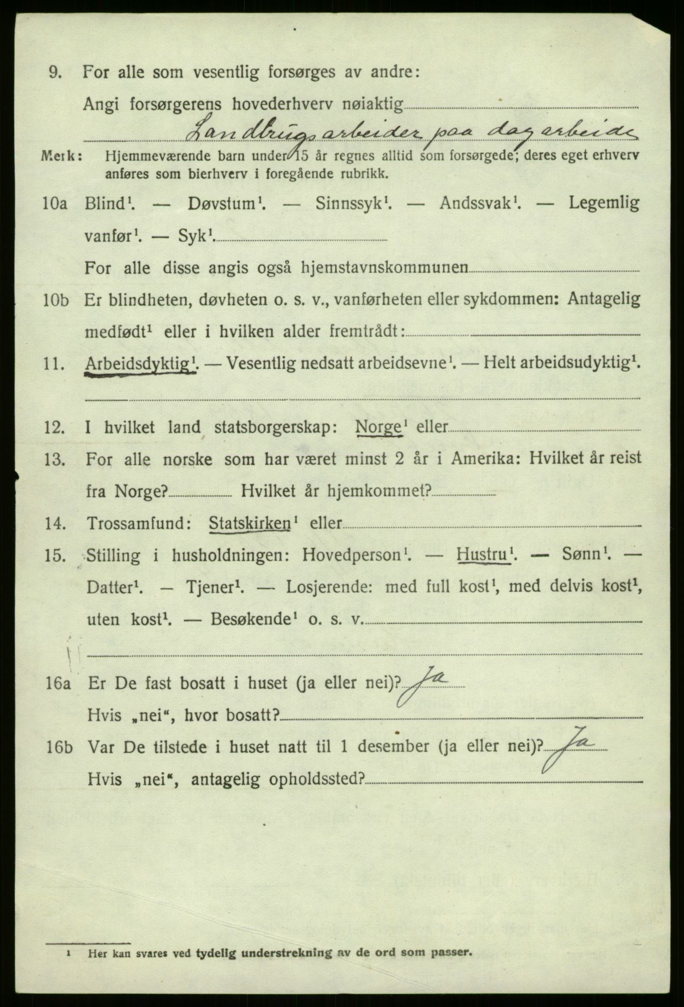 SAB, 1920 census for Jølster, 1920, p. 6029