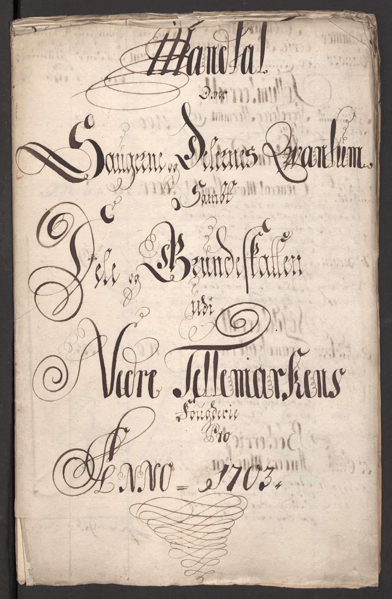 Rentekammeret inntil 1814, Reviderte regnskaper, Fogderegnskap, RA/EA-4092/R36/L2109: Fogderegnskap Øvre og Nedre Telemark og Bamble, 1703, p. 3