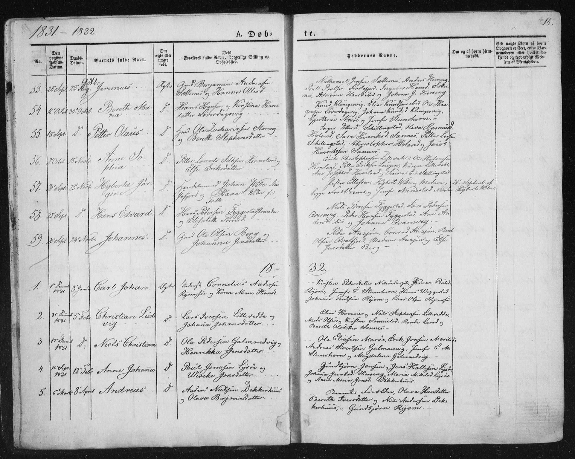 Ministerialprotokoller, klokkerbøker og fødselsregistre - Nord-Trøndelag, SAT/A-1458/784/L0669: Parish register (official) no. 784A04, 1829-1859, p. 15