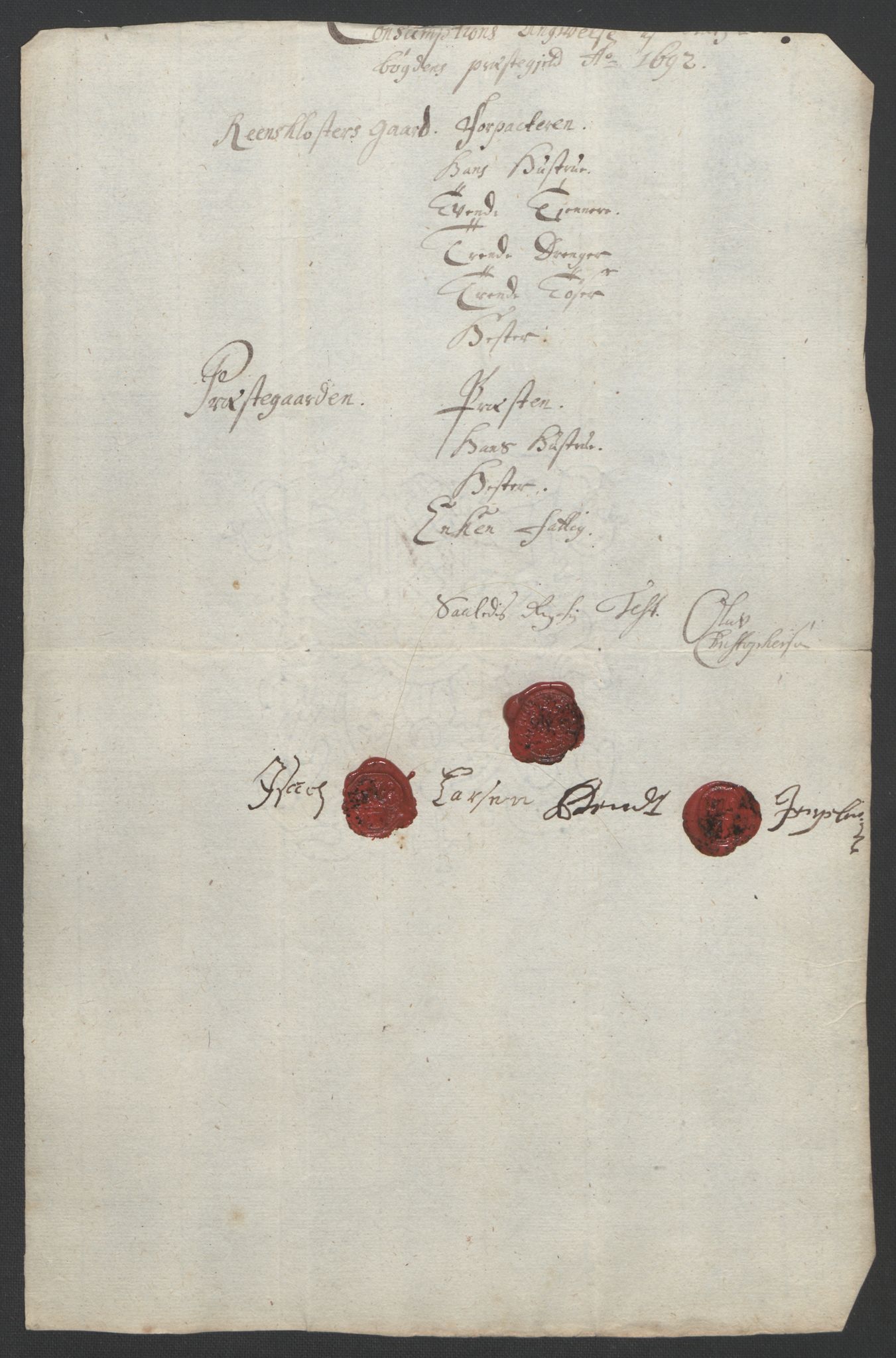 Rentekammeret inntil 1814, Reviderte regnskaper, Fogderegnskap, AV/RA-EA-4092/R57/L3849: Fogderegnskap Fosen, 1692-1693, p. 133