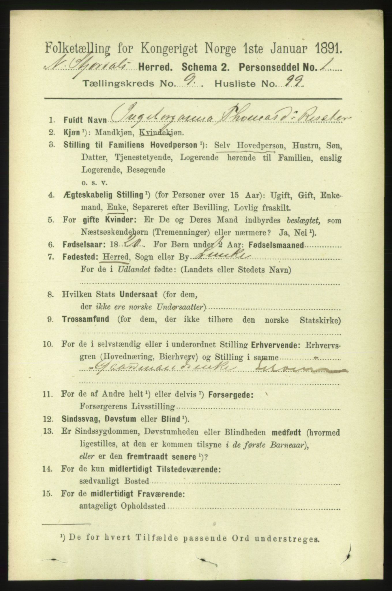 RA, 1891 census for 1714 Nedre Stjørdal, 1891, p. 5409