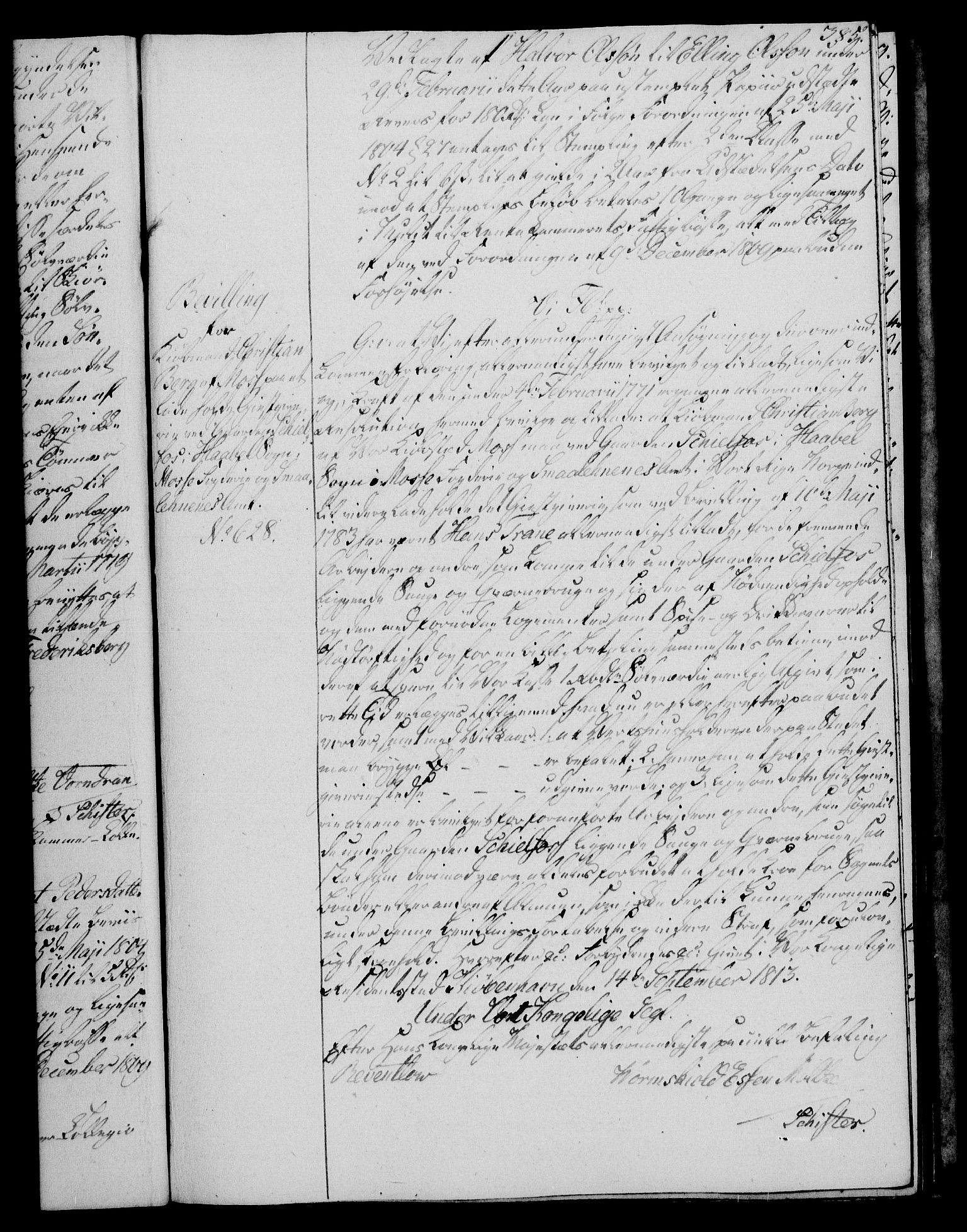 Rentekammeret, Kammerkanselliet, RA/EA-3111/G/Gg/Gga/L0020: Norsk ekspedisjonsprotokoll med register (merket RK 53.20), 1811-1814, p. 385