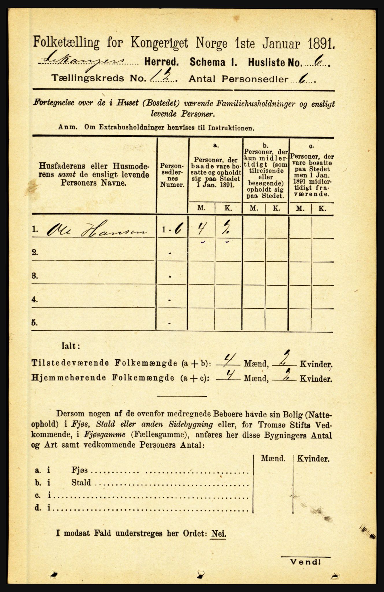 RA, 1891 census for 1419 Leikanger, 1891, p. 2329