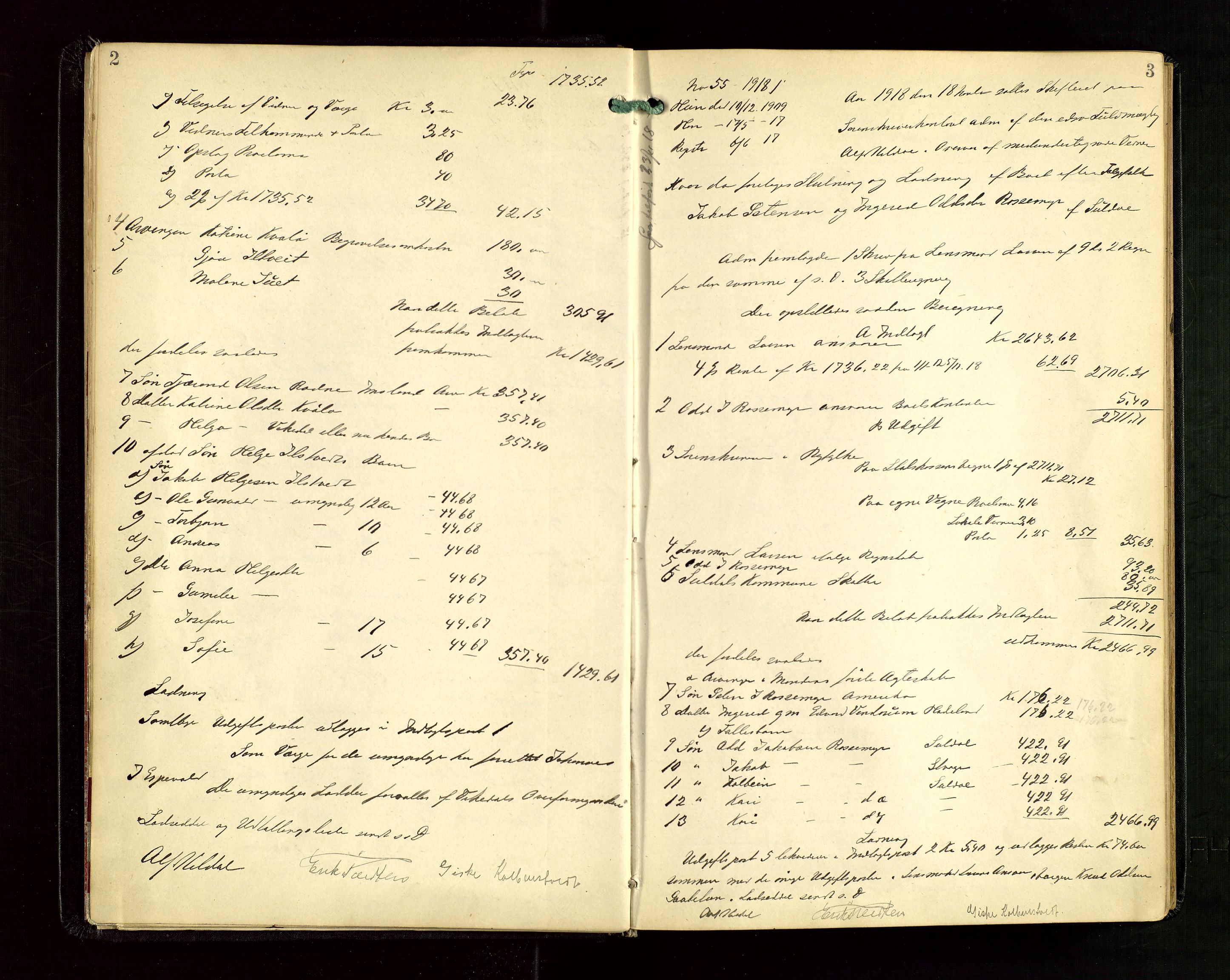 Ryfylke tingrett, SAST/A-100055/001/IV/IVG/L0005: Skifteudlodningsprotokoll Med register, 1918-1924, p. 2-3