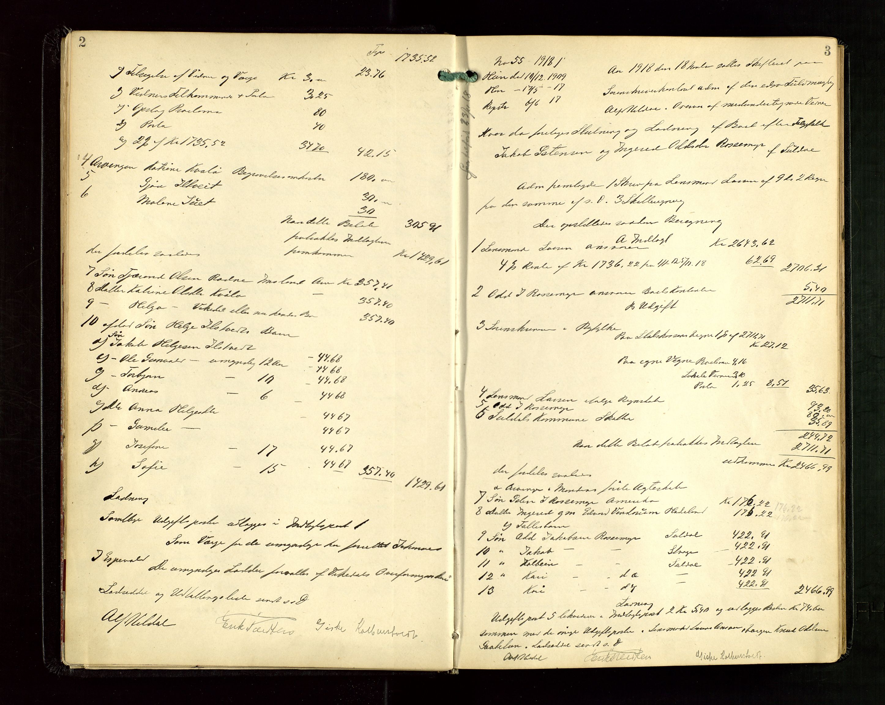 Ryfylke tingrett, AV/SAST-A-100055/001/IV/IVG/L0005: Skifteudlodningsprotokoll Med register, 1918-1924, p. 2-3