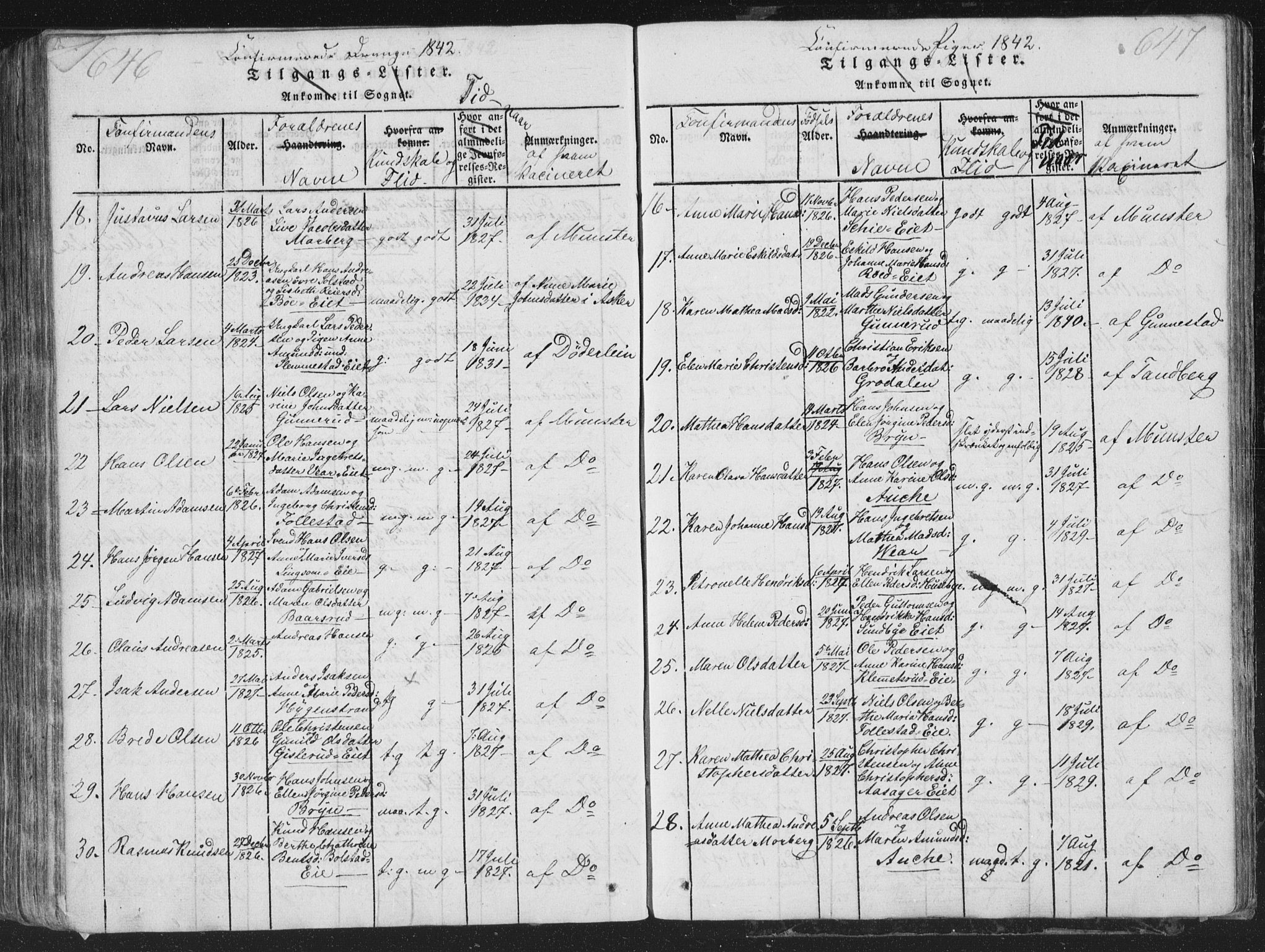 Røyken kirkebøker, AV/SAKO-A-241/G/Ga/L0003: Parish register (copy) no. 3, 1814-1856, p. 646-647