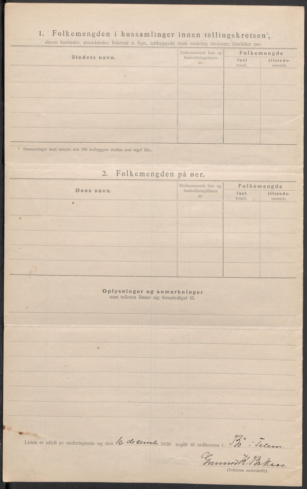 SAKO, 1920 census for Bø (Telemark), 1920, p. 22