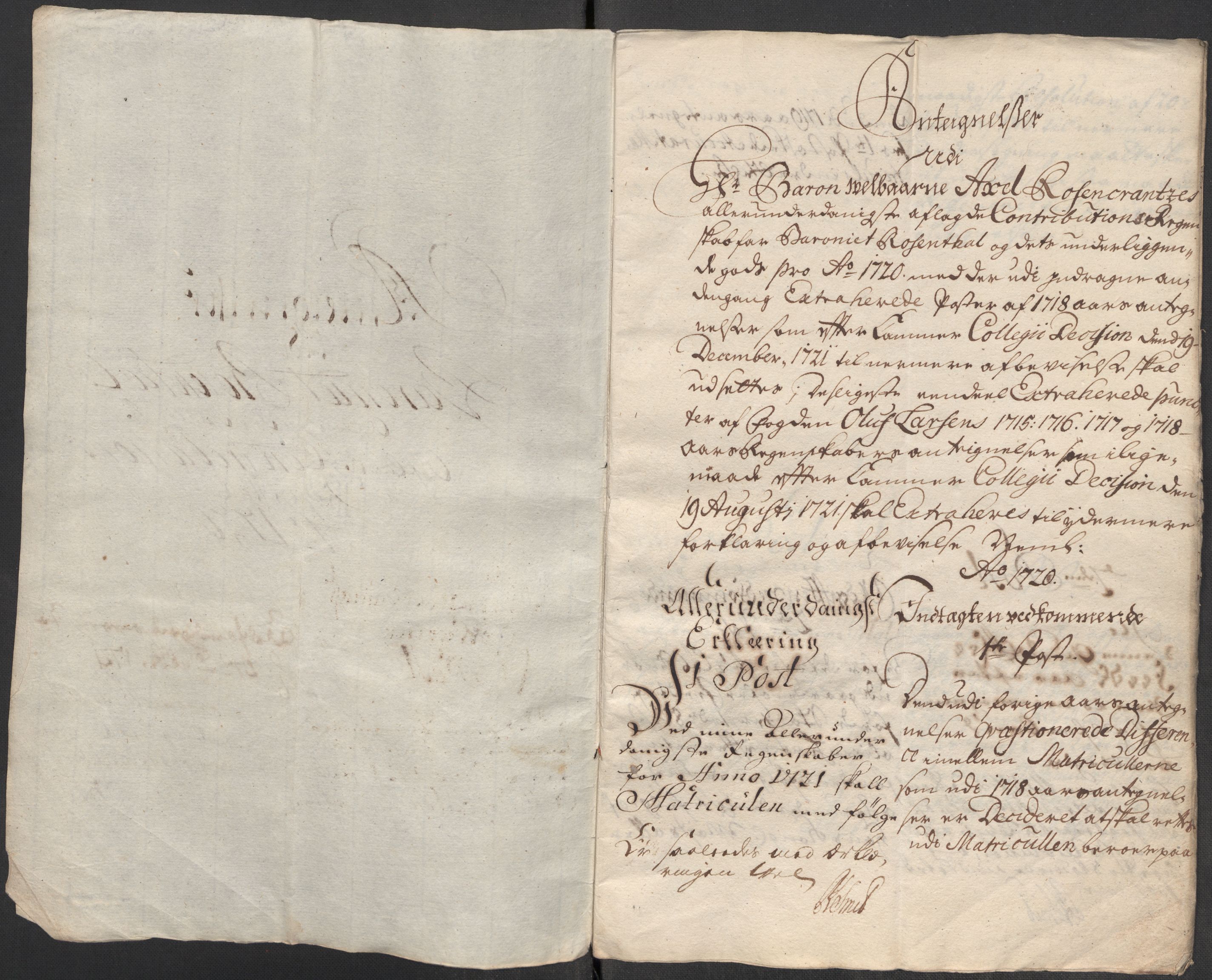 Rentekammeret inntil 1814, Reviderte regnskaper, Fogderegnskap, RA/EA-4092/R49/L3140: Fogderegnskap Rosendal Baroni, 1718-1720, p. 238