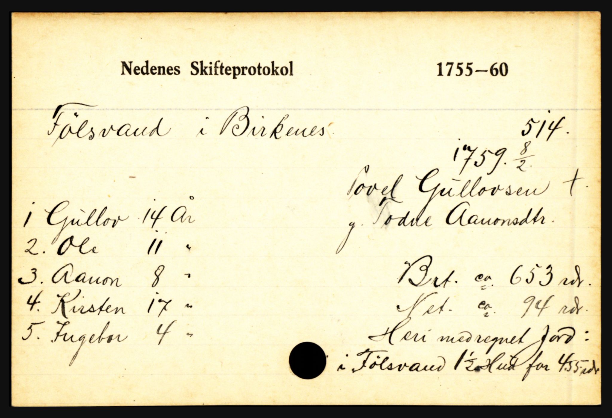 Nedenes sorenskriveri før 1824, AV/SAK-1221-0007/H, p. 8487