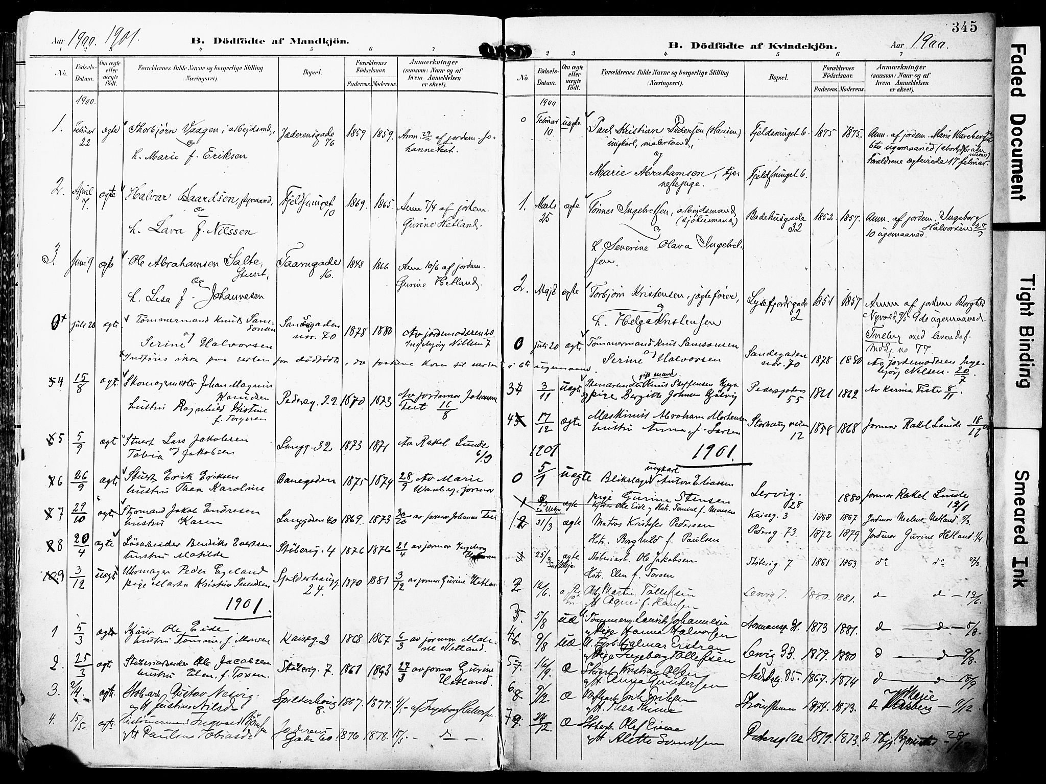 St. Johannes sokneprestkontor, AV/SAST-A-101814/001/30/30BA/L0007: Parish register (official) no. A 7, 1900-1910, p. 345