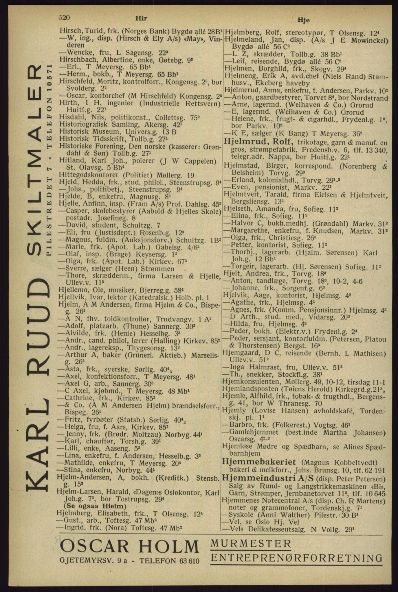 Kristiania/Oslo adressebok, PUBL/-, 1929, p. 520