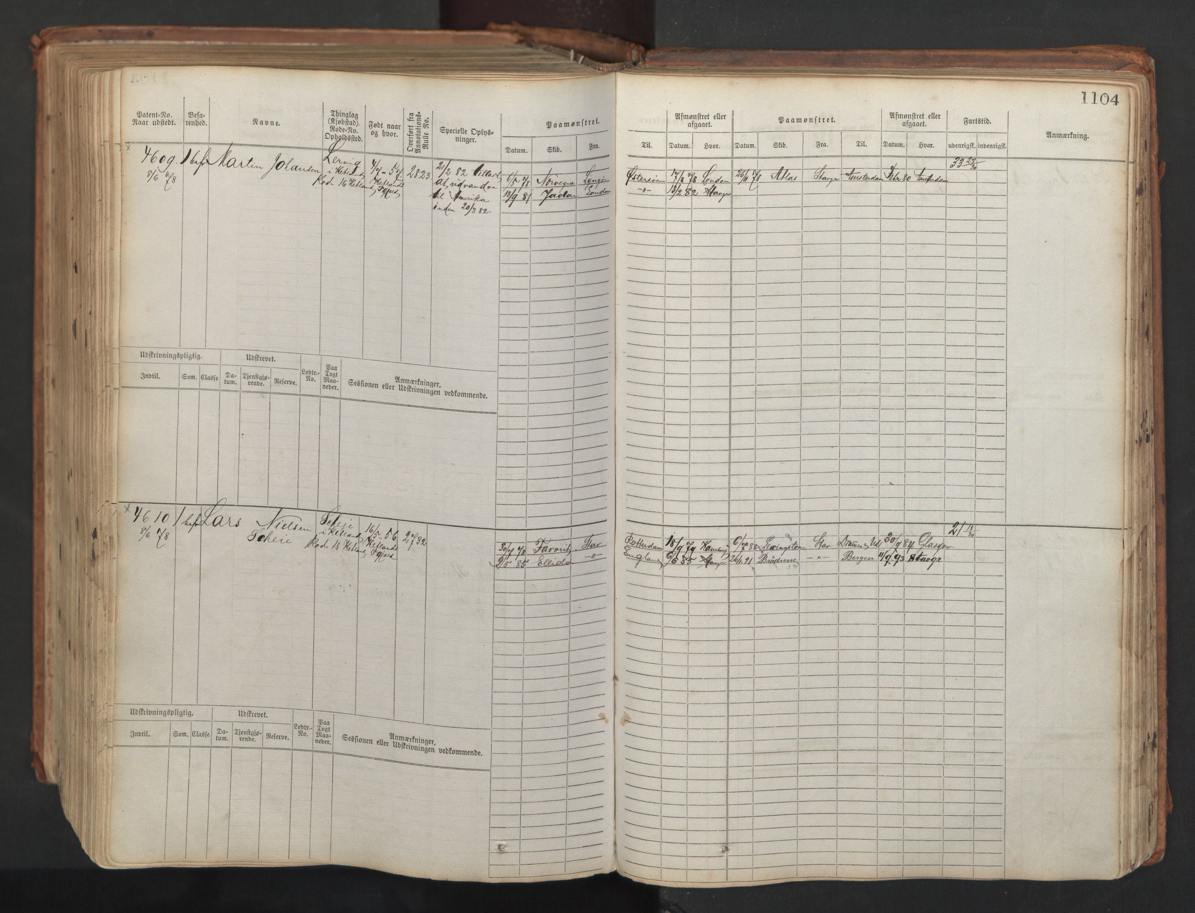 Stavanger sjømannskontor, AV/SAST-A-102006/F/Fb/Fbb/L0008: Sjøfartshovedrulle, patentnr. 3605-4804, 1873, p. 588